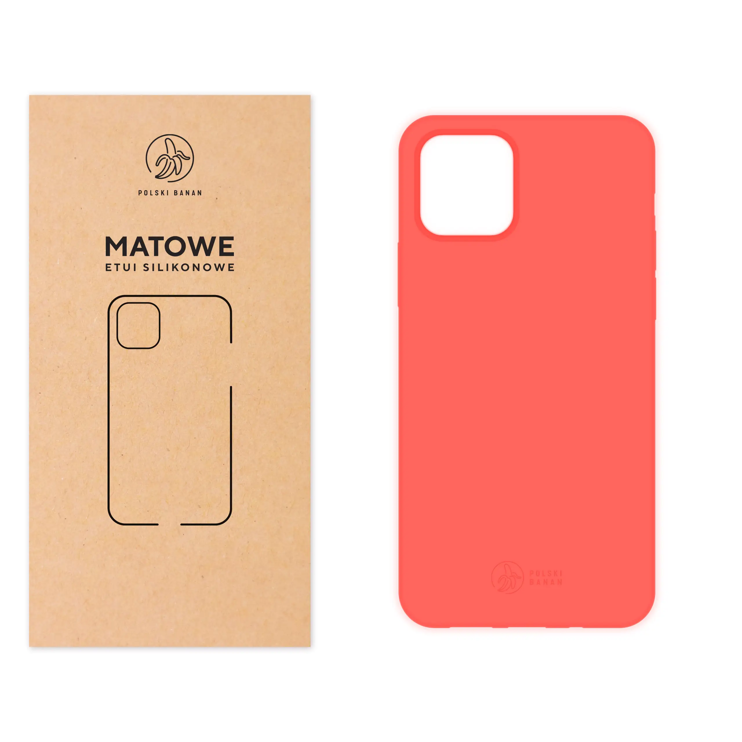 Etui silikonowe matowe koralowe Polski Banan do Apple iPhone 11 Pro