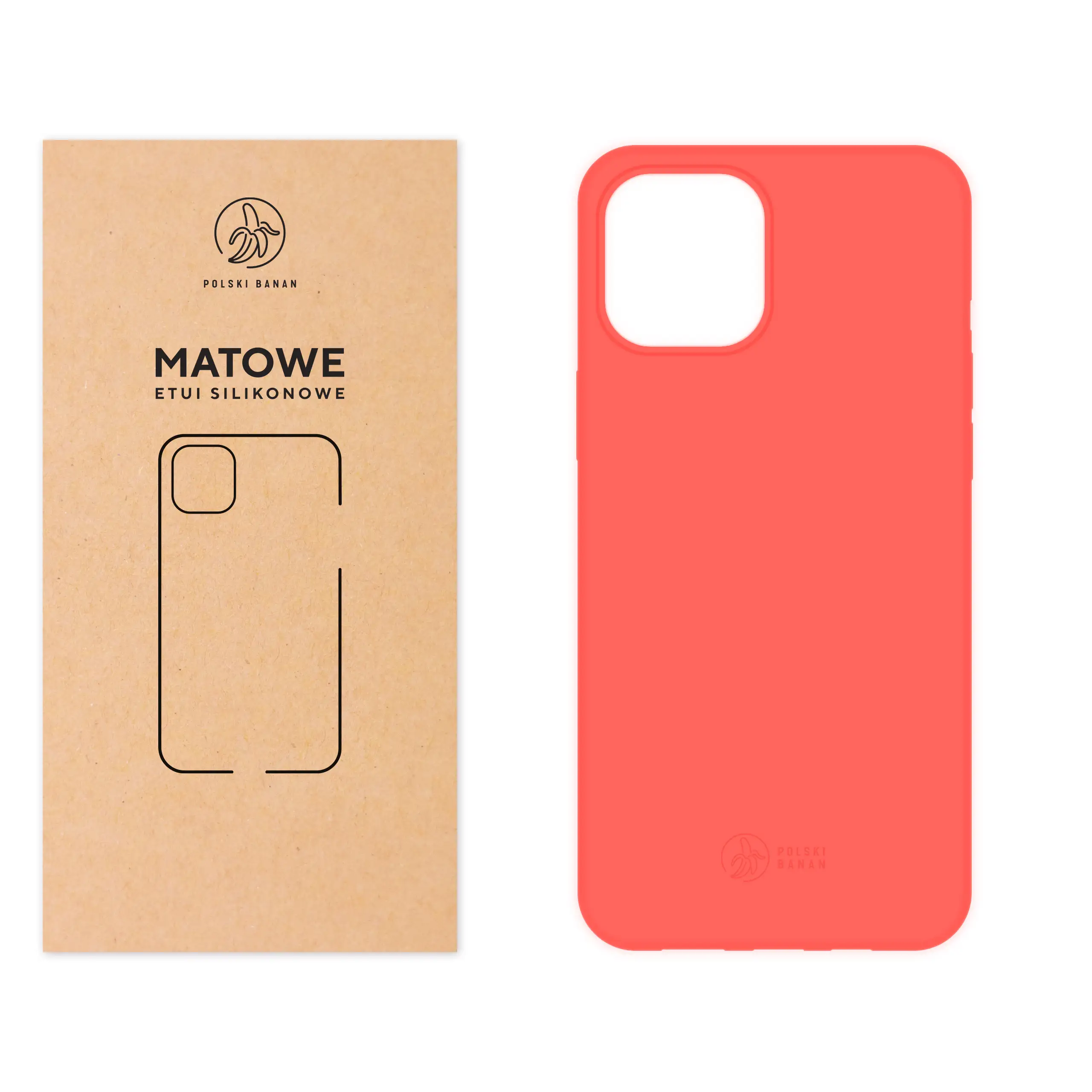Etui silikonowe matowe koralowe Polski Banan do Apple iPhone 12 Pro Max