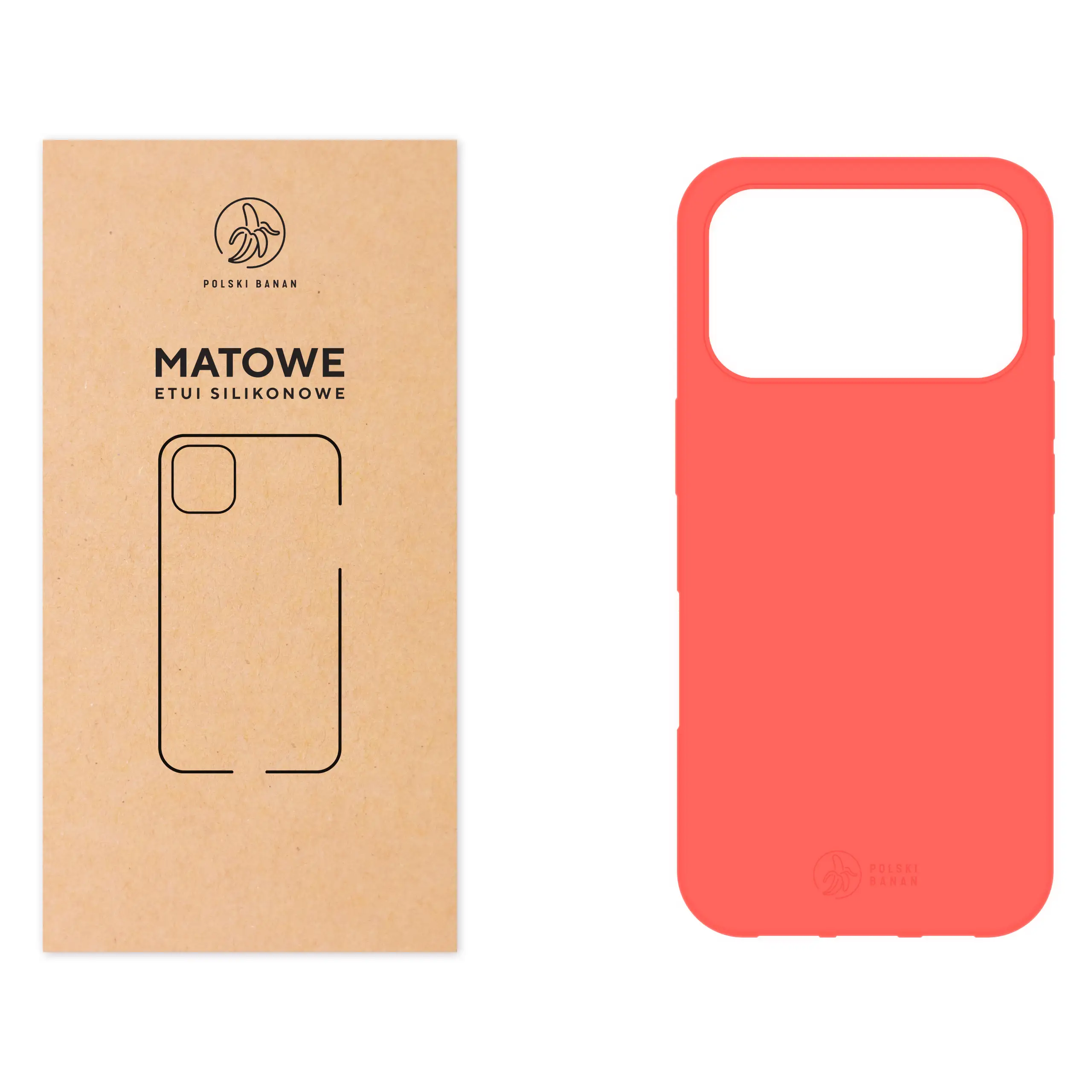 Etui silikonowe matowe koralowe Polski Banan do Apple iPhone 17 Pro