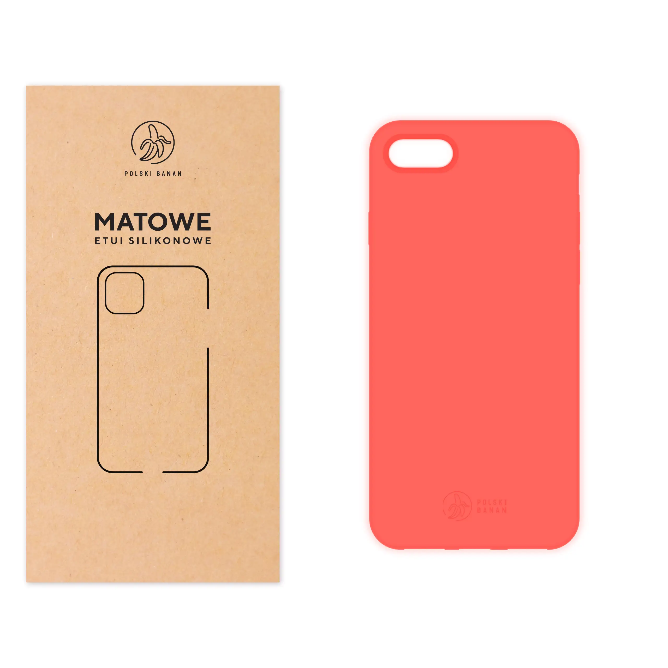 Etui silikonowe matowe koralowe Polski Banan do Apple iPhone 7 / 8 / SE 2020 / SE 2022