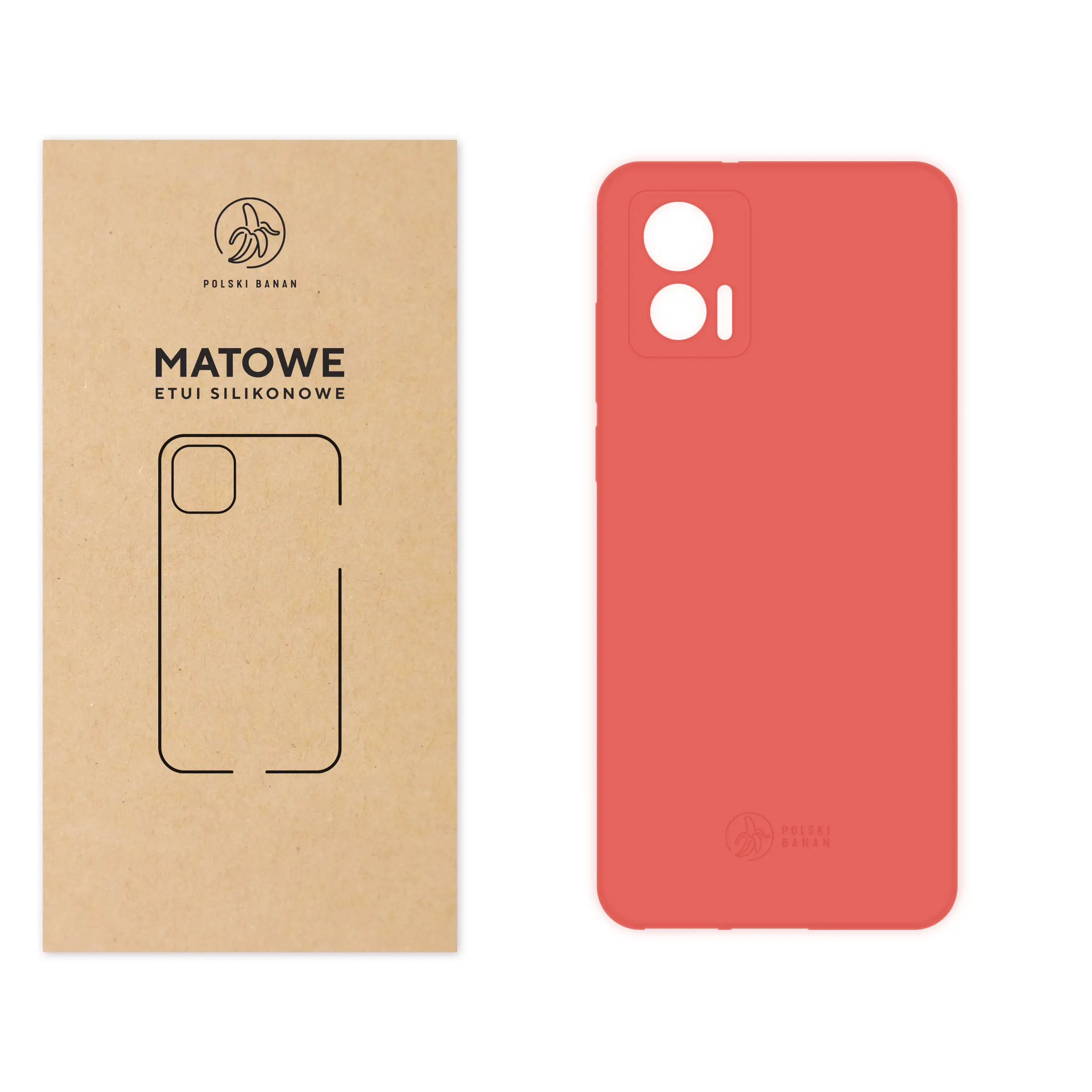 Etui silikonowe matowe koralowe Polski Banan do Motorola Edge 30 Neo