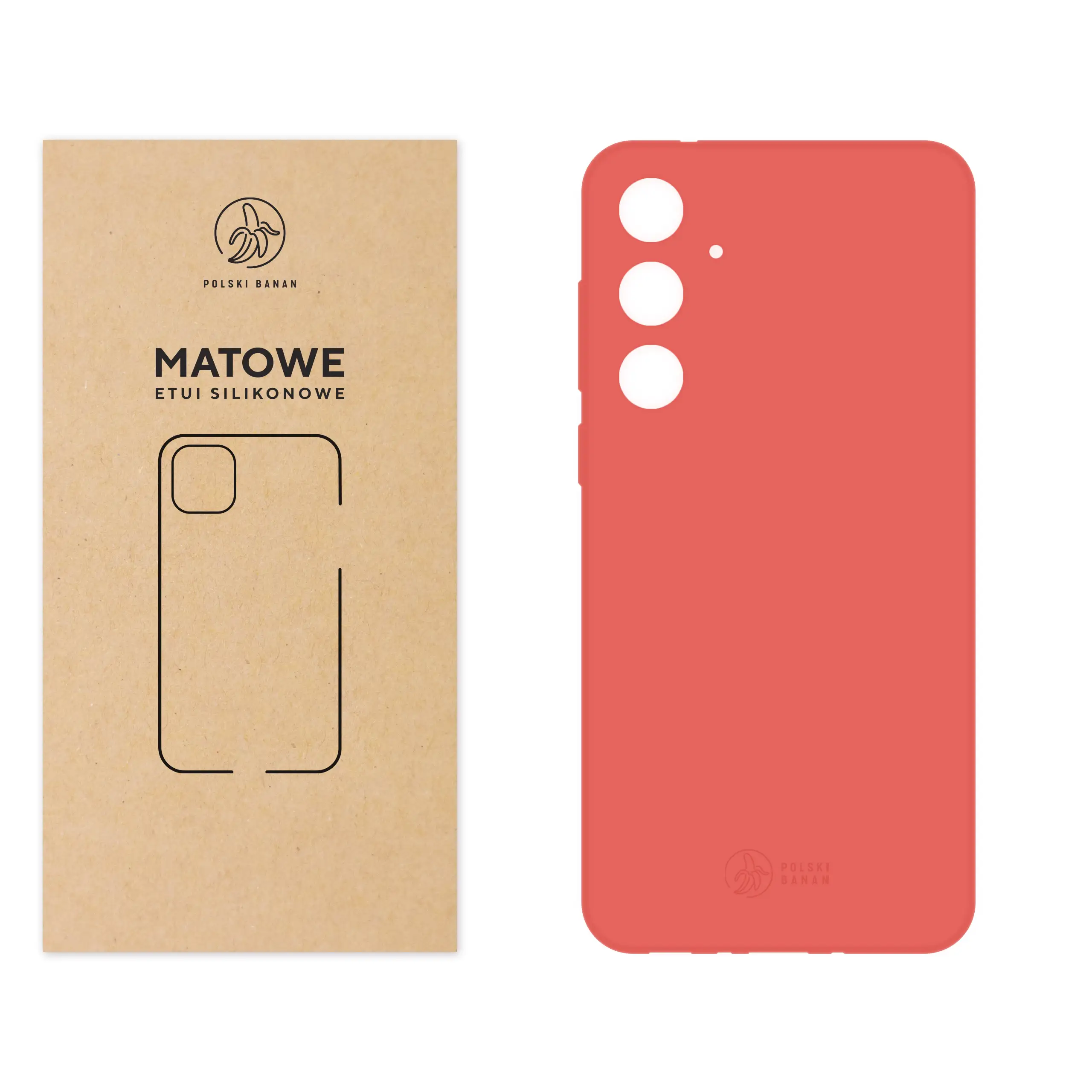 Etui silikonowe matowe koralowe Polski Banan do Samsung Galaxy A35 5G
