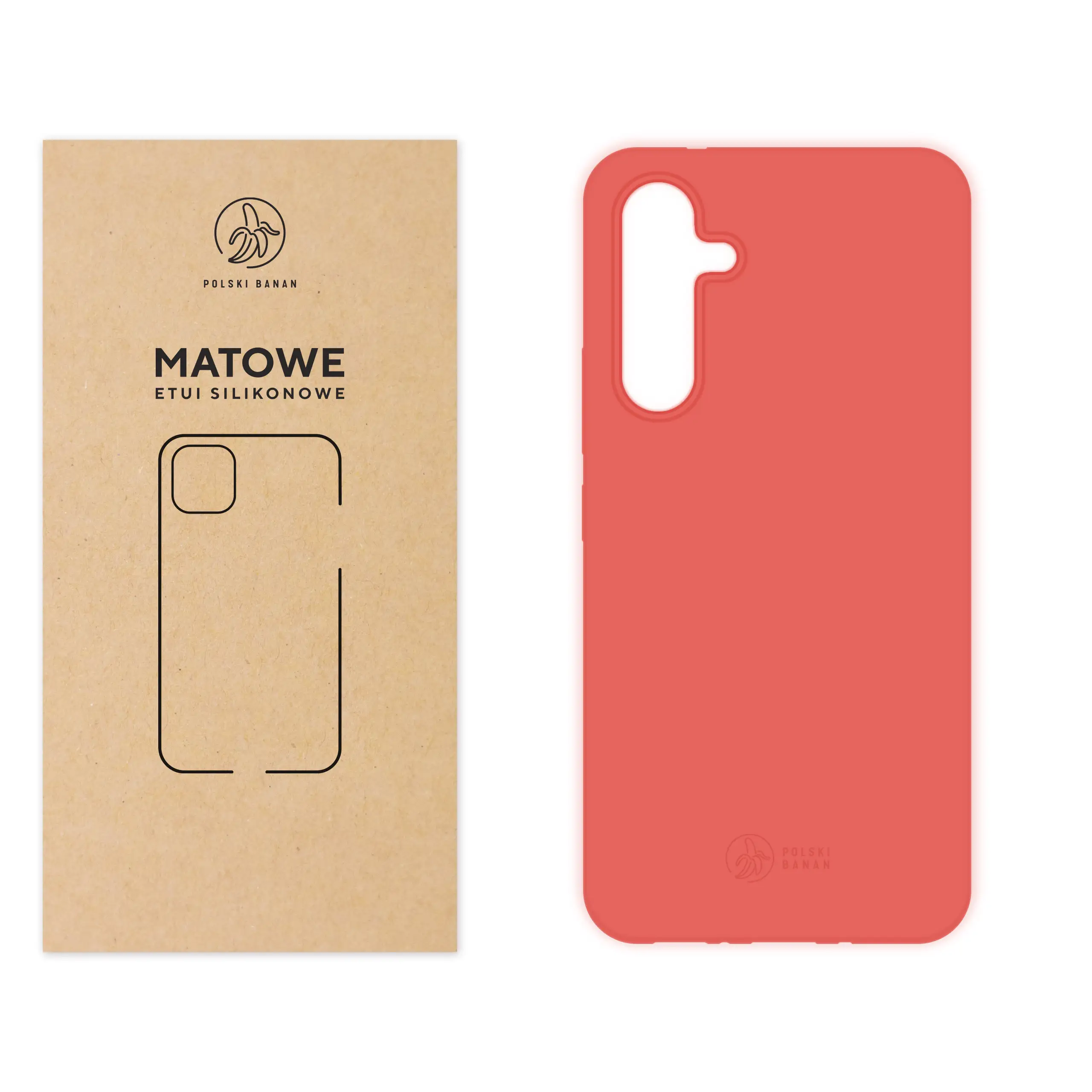 Etui silikonowe matowe koralowe Polski Banan do Samsung Galaxy A54