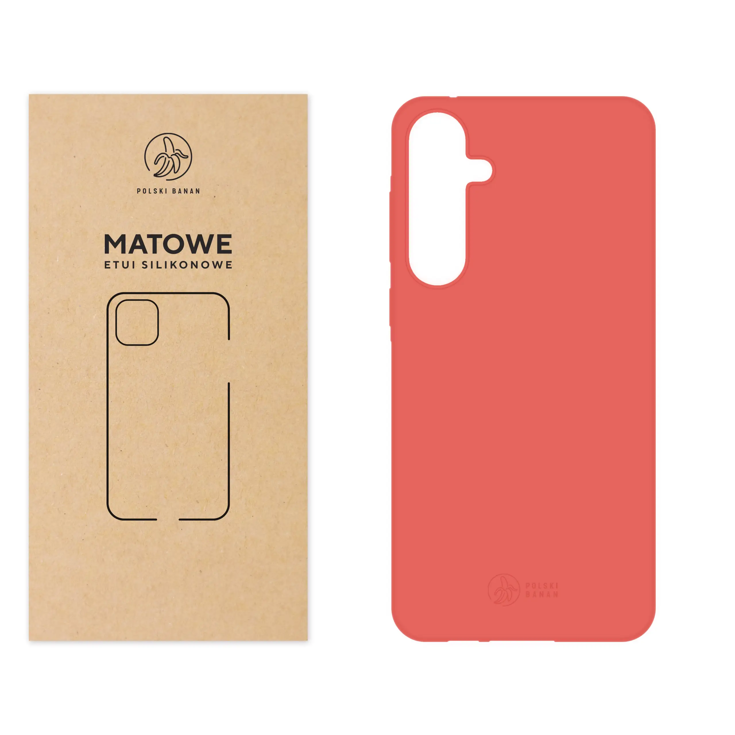 Etui silikonowe matowe koralowe Polski Banan do Samsung Galaxy A55 5G