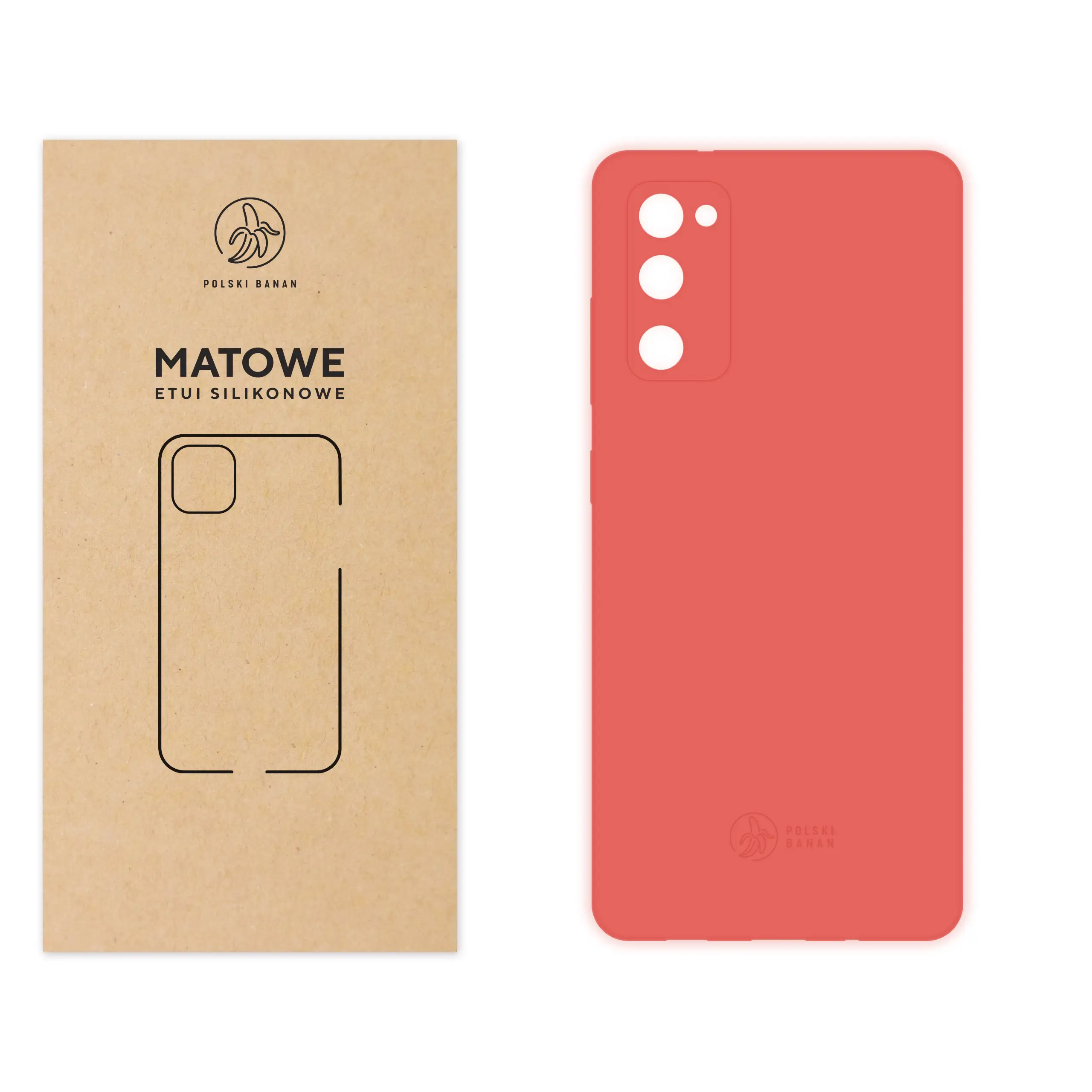 Etui silikonowe matowe koralowe Polski Banan do Samsung Galaxy S20 FE