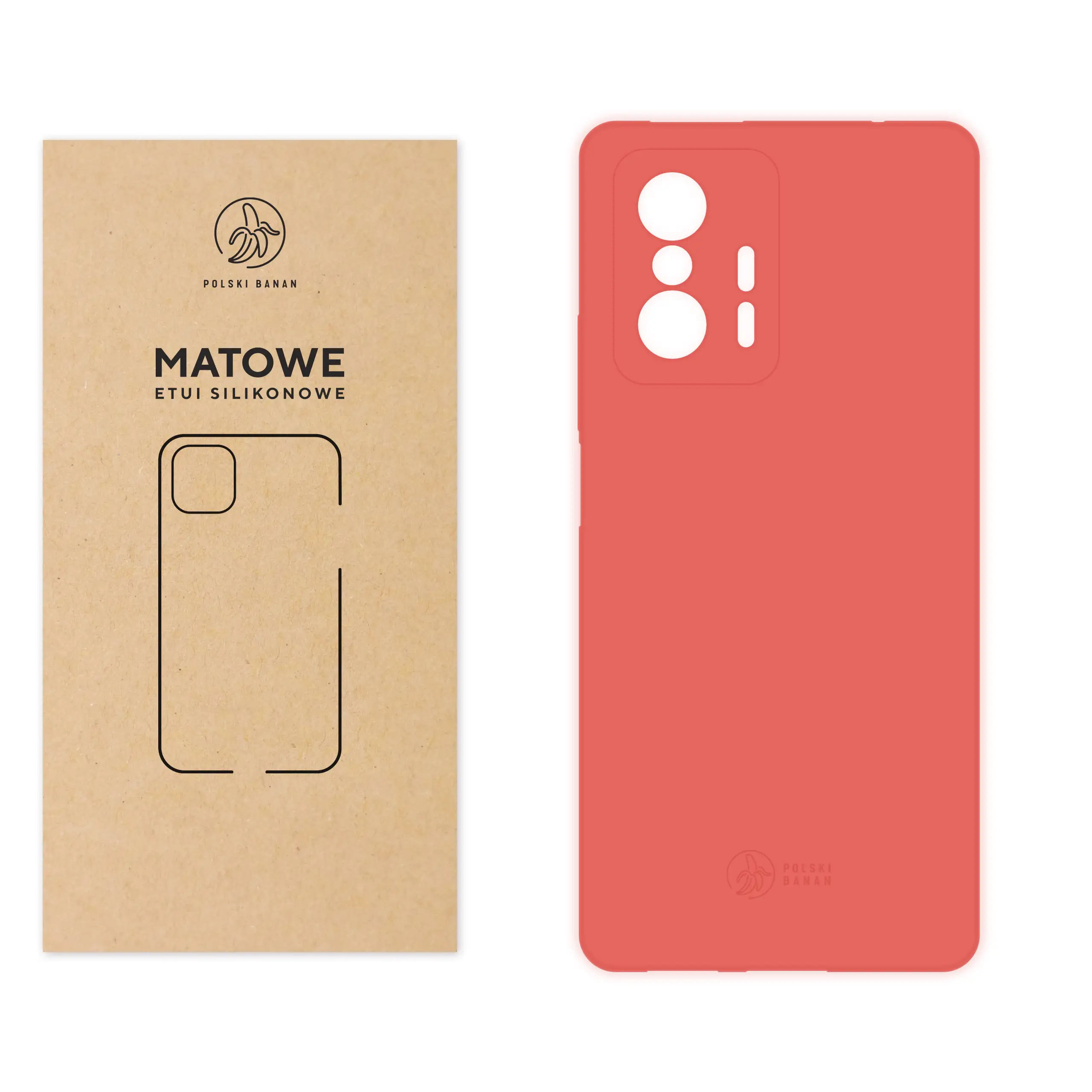 Etui silikonowe matowe koralowe Polski Banan do Xiaomi 11T / Pro