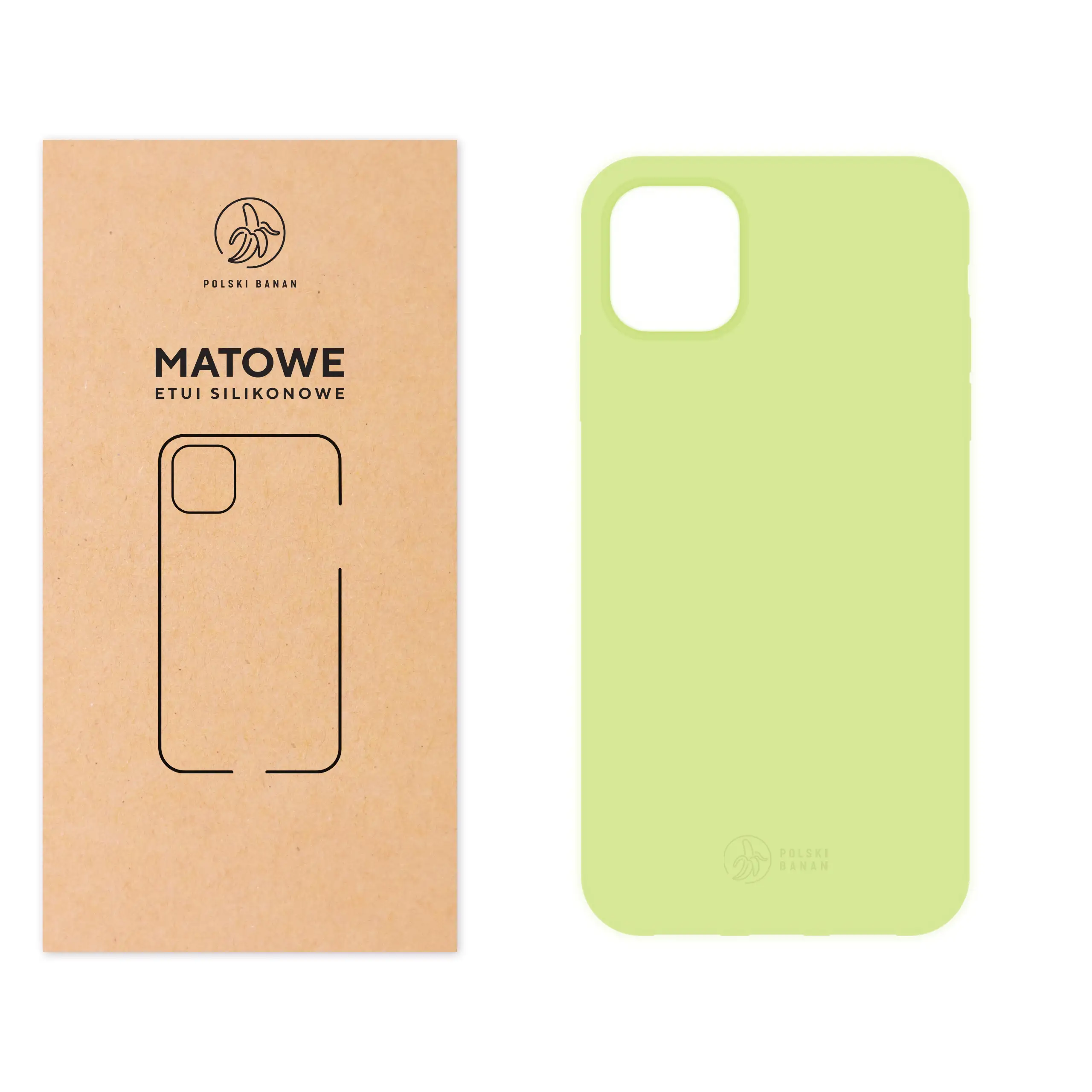 Etui silikonowe matowe pistacjowe Polski Banan do Apple iPhone 11