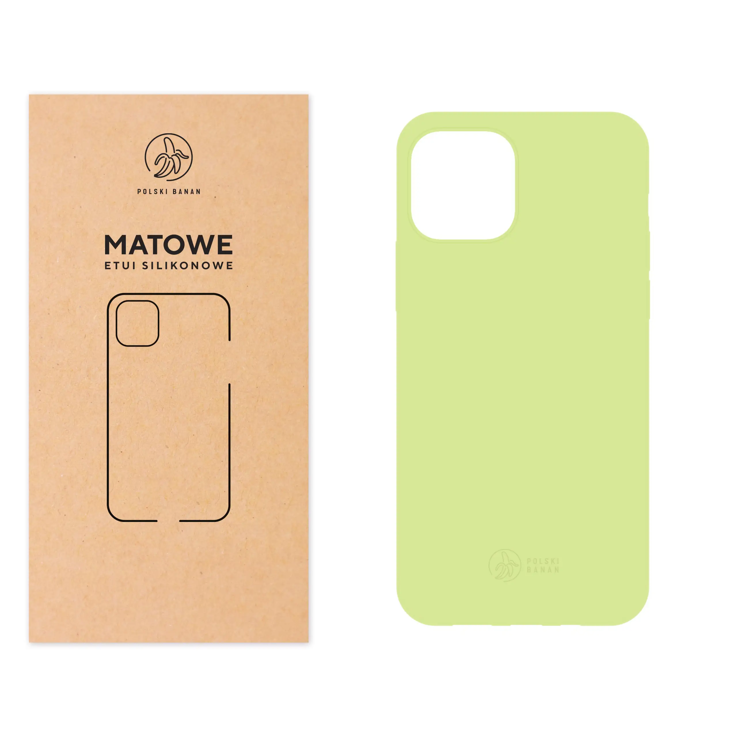 Etui silikonowe matowe pistacjowe Polski Banan do Apple iPhone 12 / 12 Pro