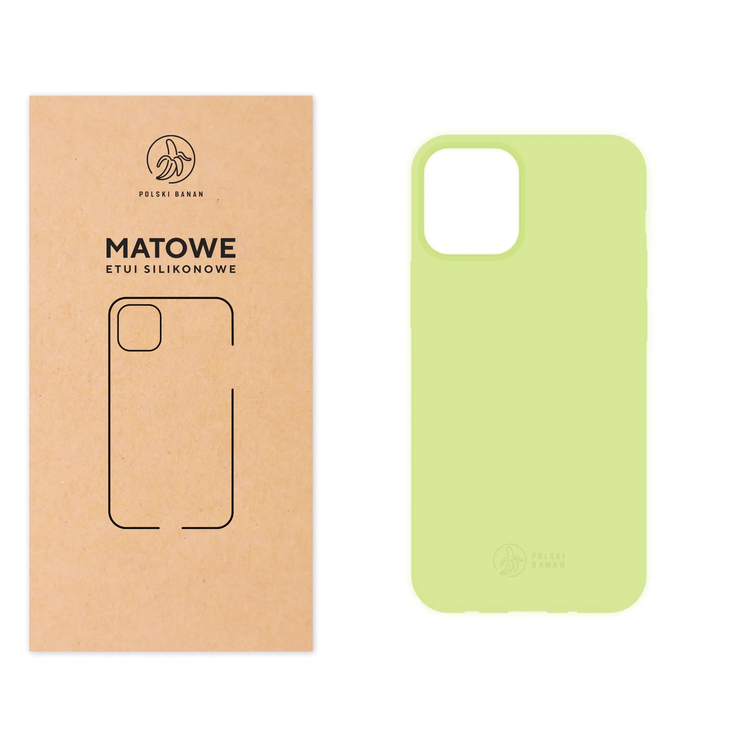 Etui silikonowe matowe pistacjowe Polski Banan do Apple iPhone 12 mini