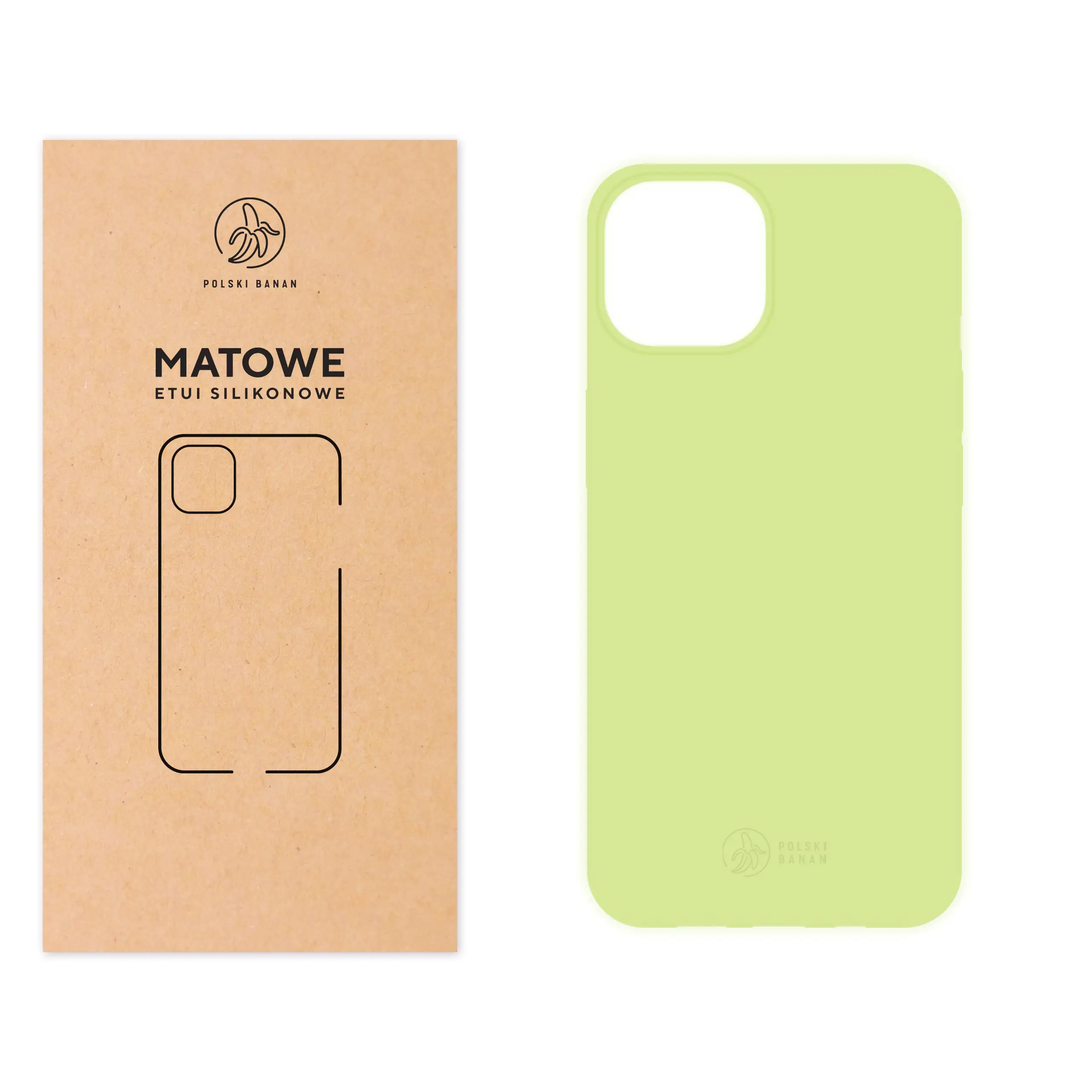 Etui silikonowe matowe pistacjowe Polski Banan do Apple iPhone 14