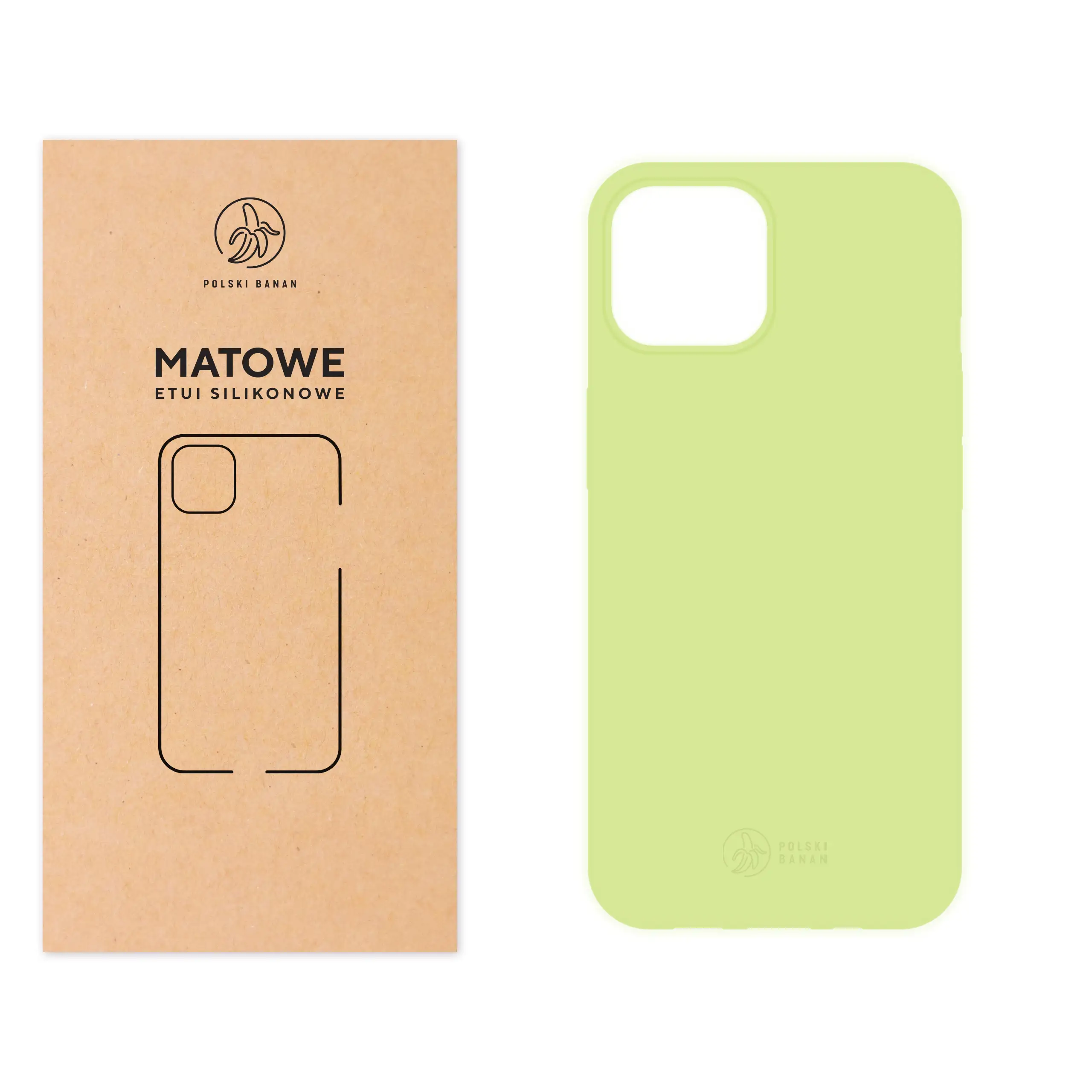 Etui silikonowe matowe pistacjowe Polski Banan do Apple iPhone 15