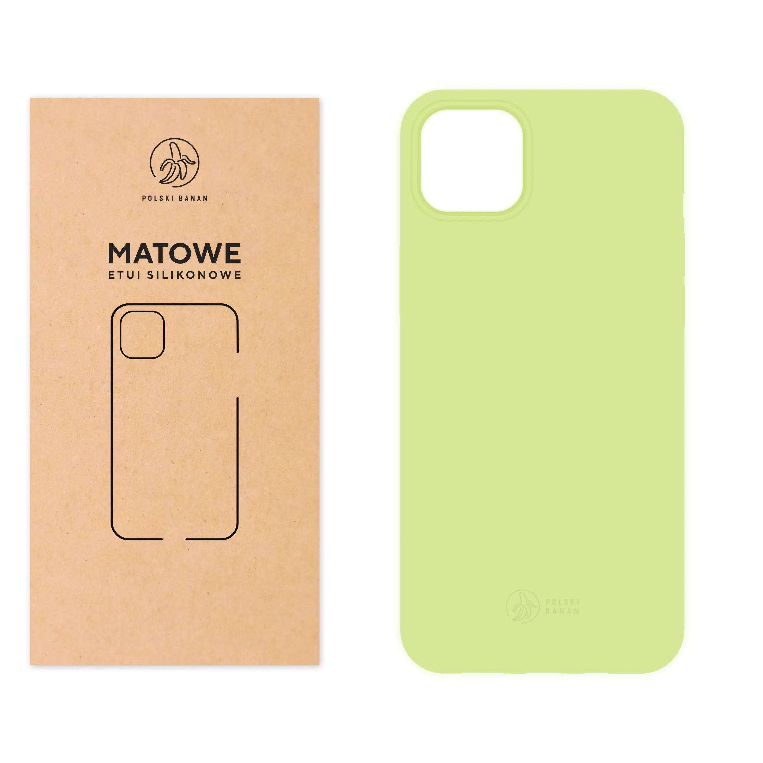 Etui silikonowe matowe pistacjowe Polski Banan do Apple iPhone 15 Plus