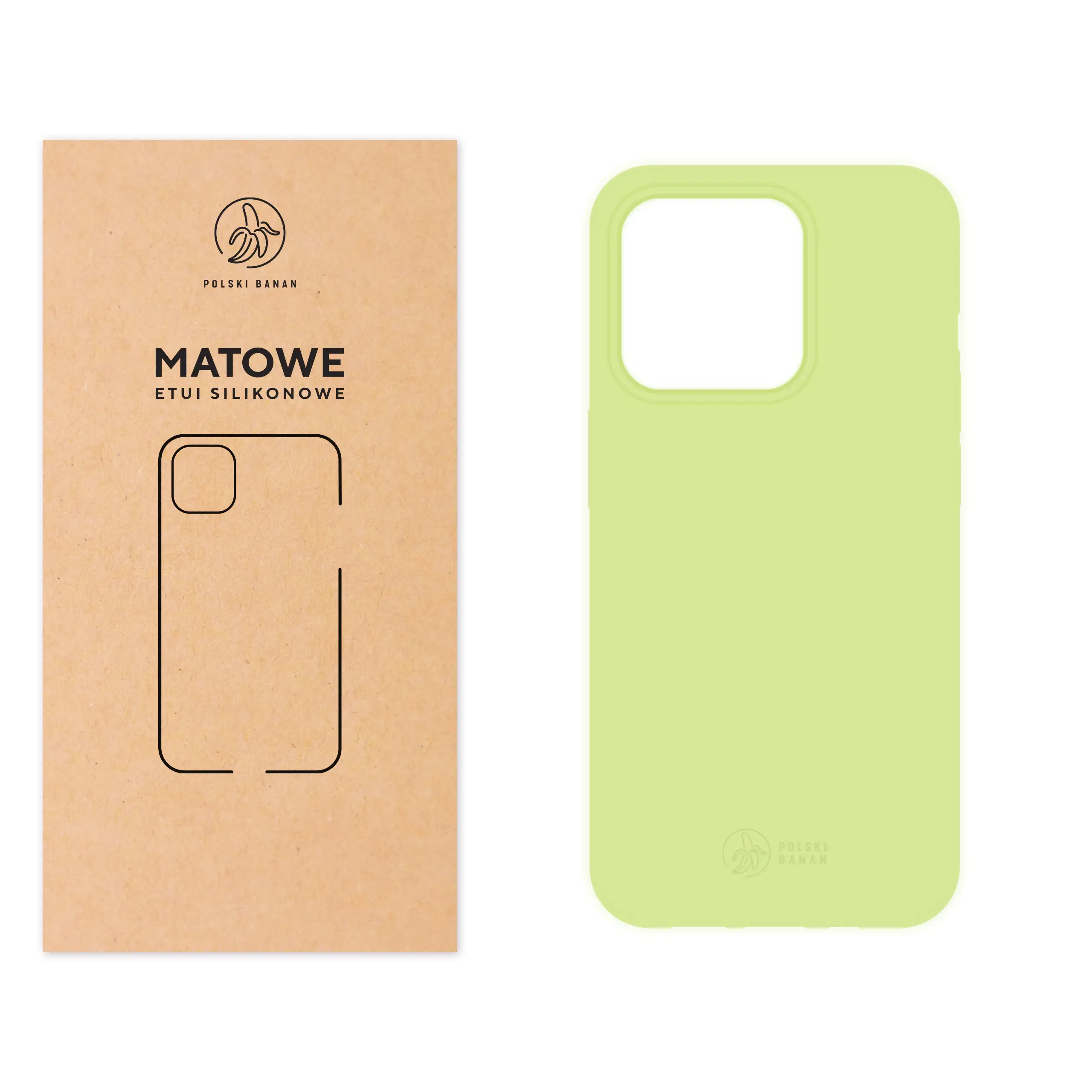 Etui silikonowe matowe pistacjowe Polski Banan do Apple iPhone 15 Pro