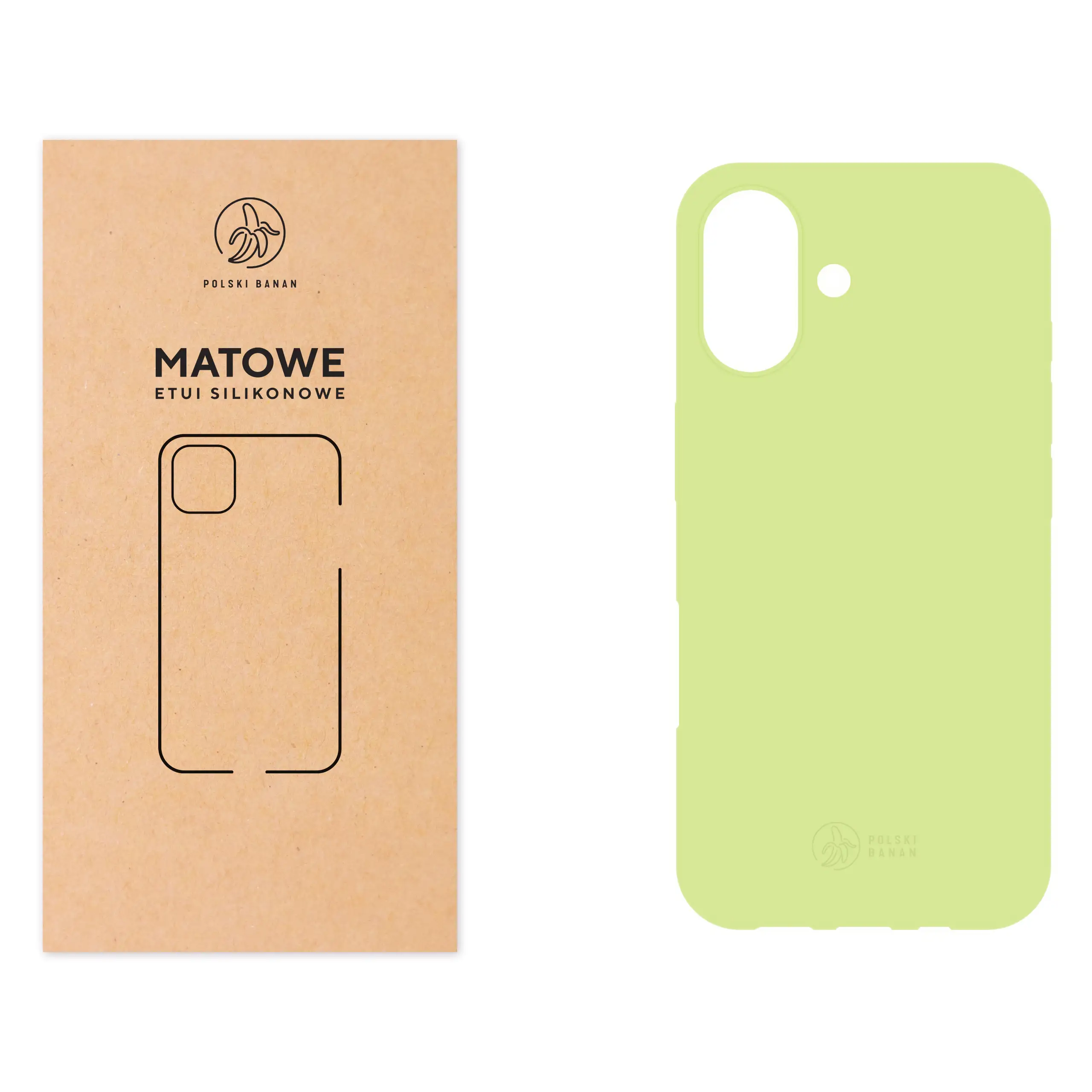 Etui silikonowe matowe pistacjowe Polski Banan do Apple iPhone 16