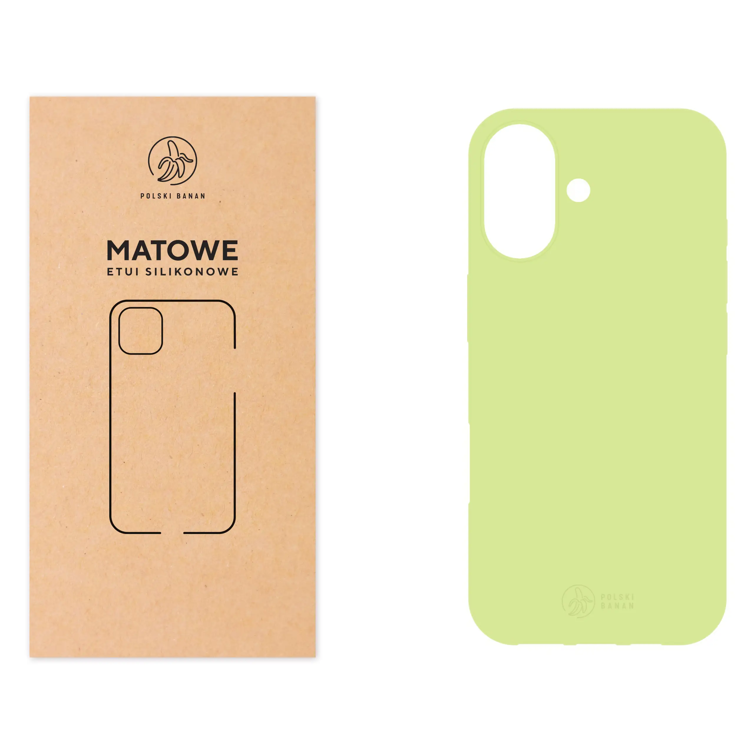 Etui silikonowe matowe pistacjowe Polski Banan do Apple iPhone 17