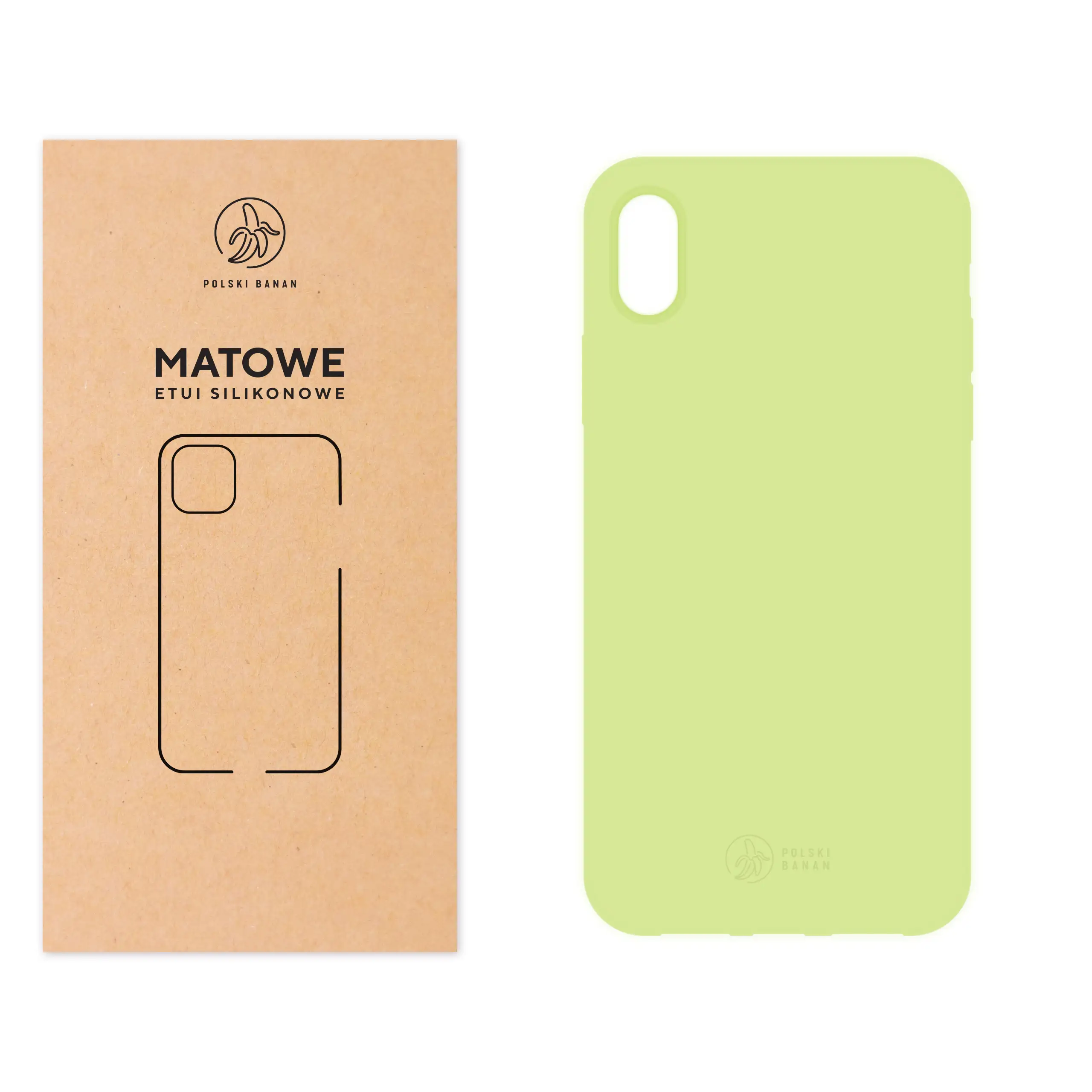 Etui silikonowe matowe pistacjowe Polski Banan do Apple iPhone Xr