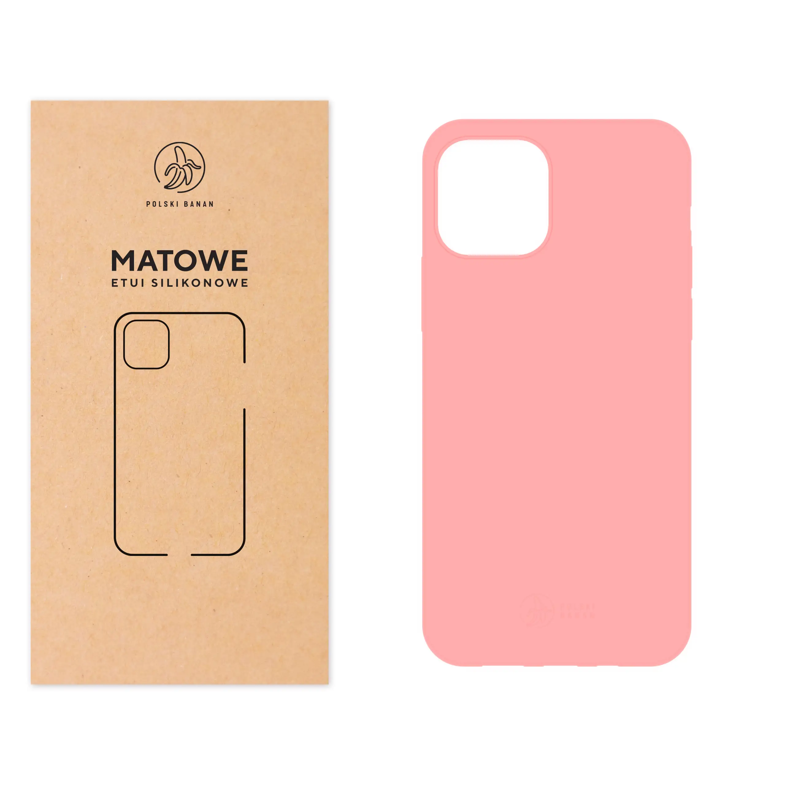 Etui silikonowe matowe różowe Polski Banan do Apple iPhone 12 / 12 Pro