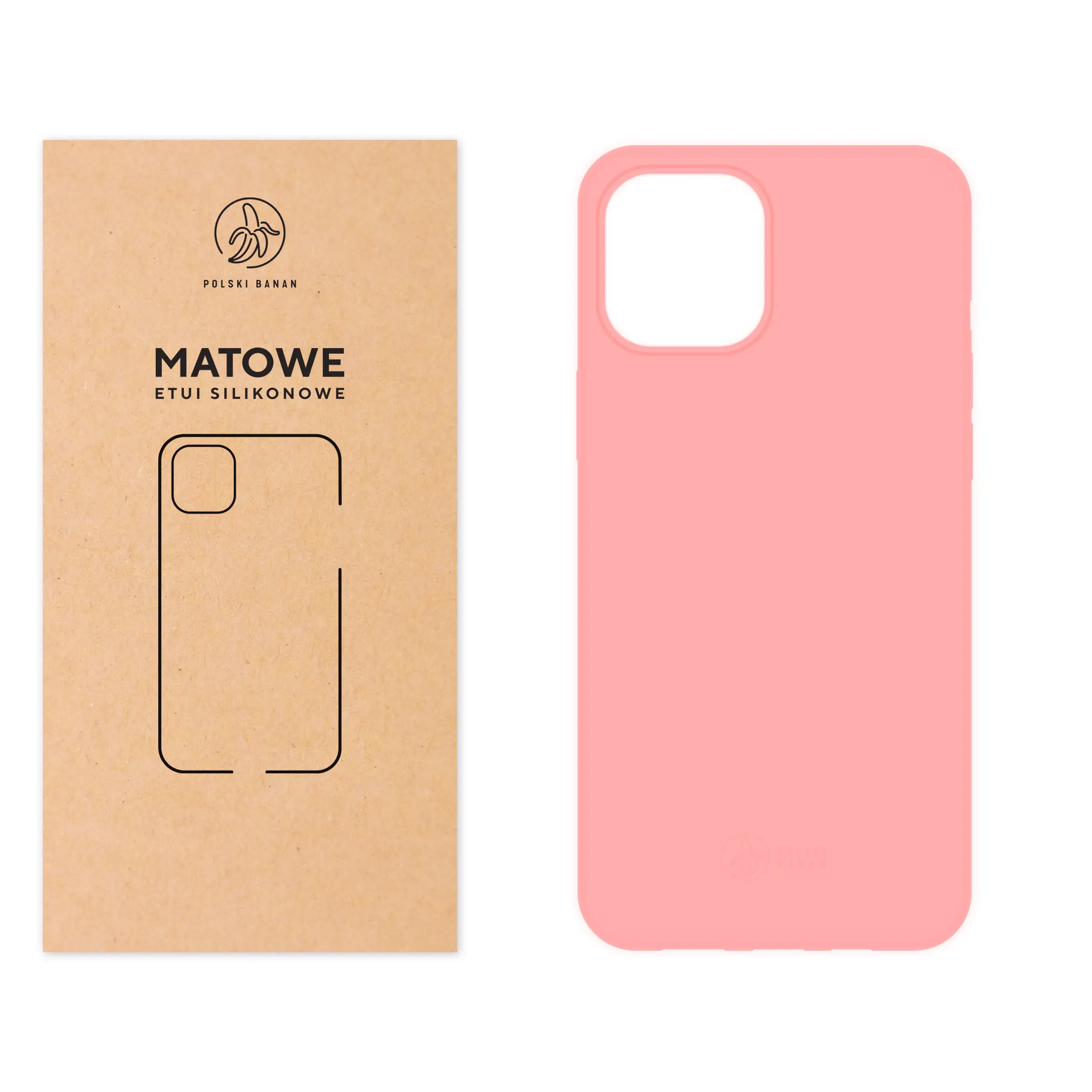 Etui silikonowe matowe różowe Polski Banan do Apple iPhone 12 Pro Max