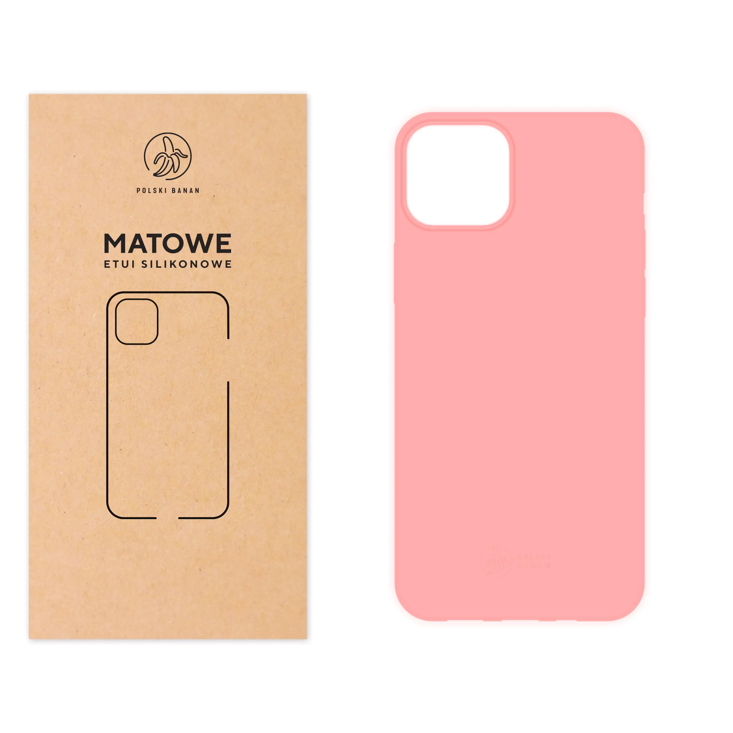 Etui silikonowe matowe różowe Polski Banan do Apple iPhone 13