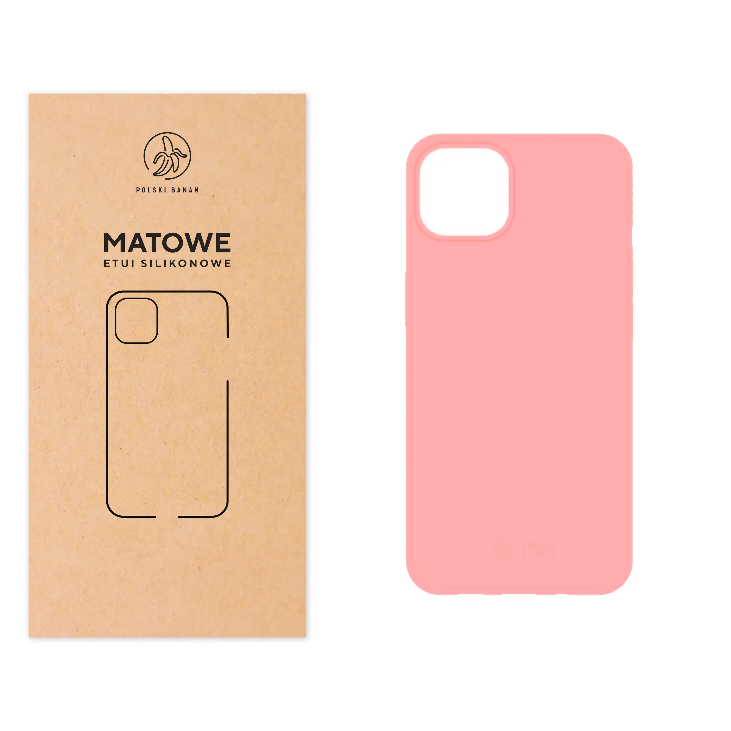 Etui silikonowe matowe różowe Polski Banan do Apple iPhone 13 mini