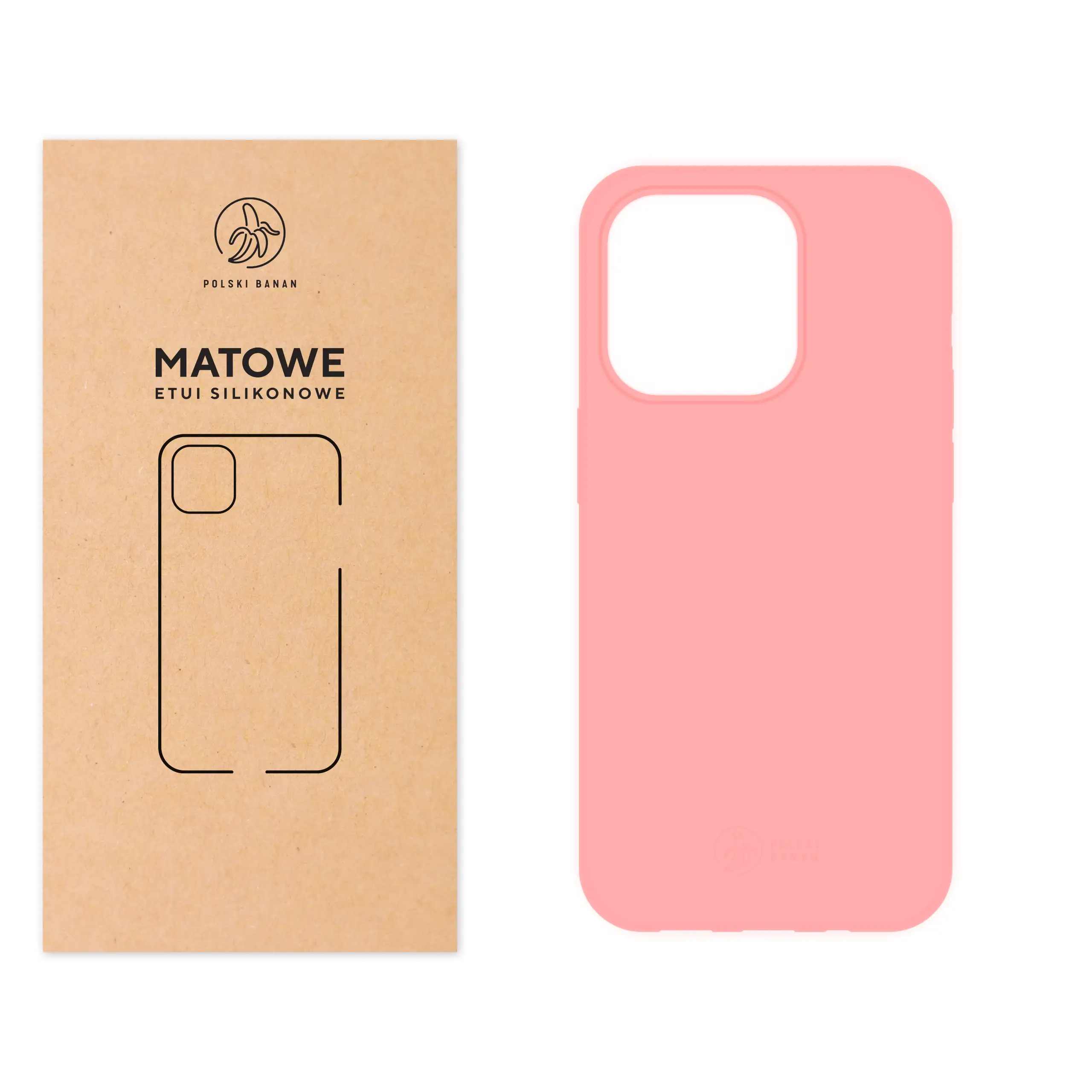Etui silikonowe matowe różowe Polski Banan do Apple iPhone 14 Pro