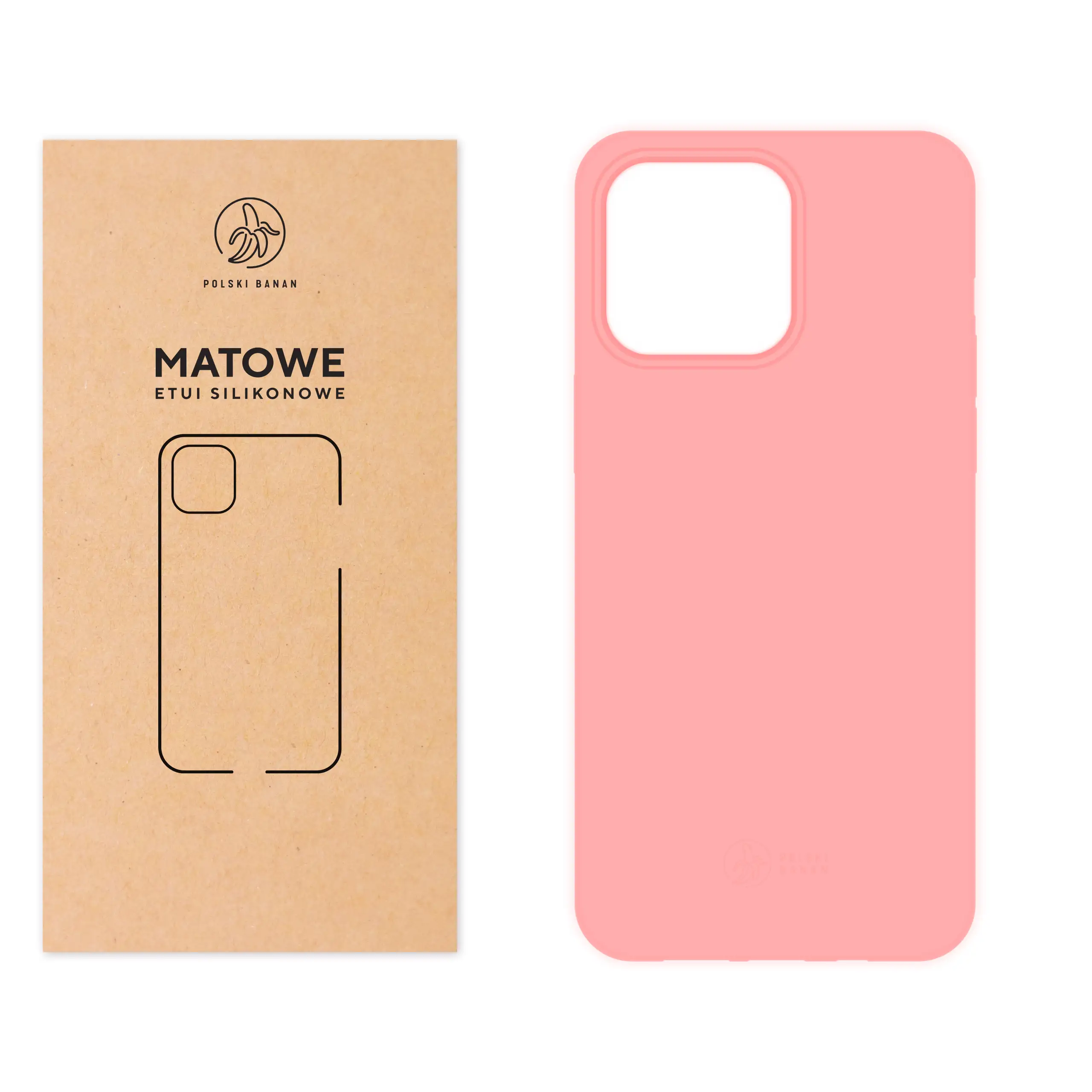 Etui silikonowe matowe różowe Polski Banan do Apple iPhone 15 Pro Max