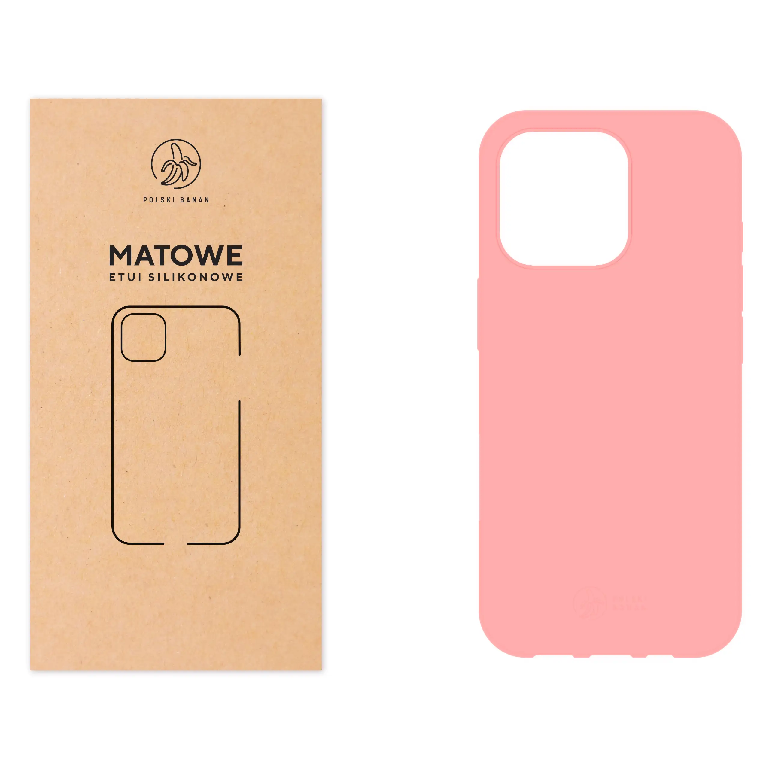 Etui silikonowe matowe różowe Polski Banan do Apple iPhone 16 Pro