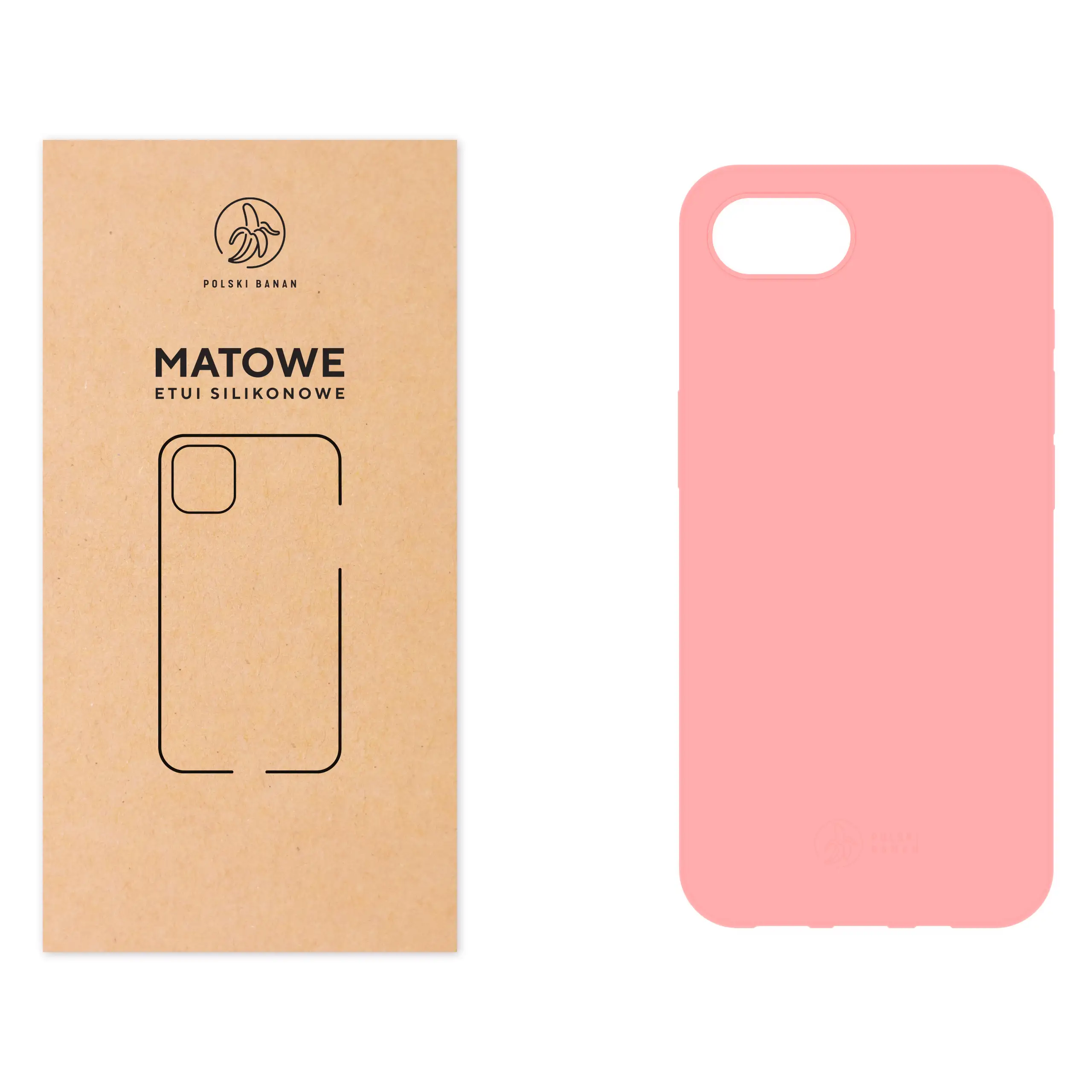 Etui silikonowe matowe różowe Polski Banan do Apple iPhone 16e