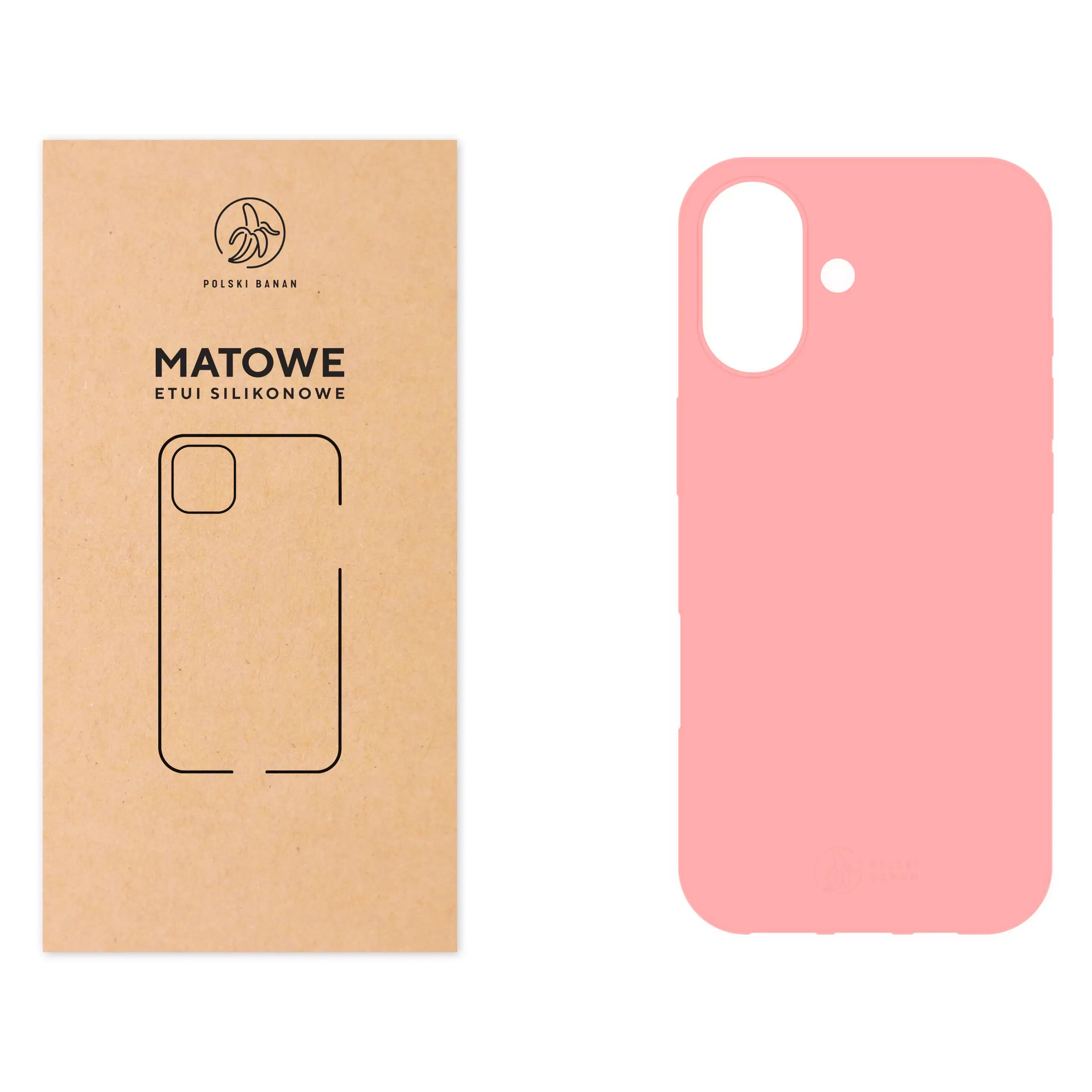 Etui silikonowe matowe różowe Polski Banan do Apple iPhone 17
