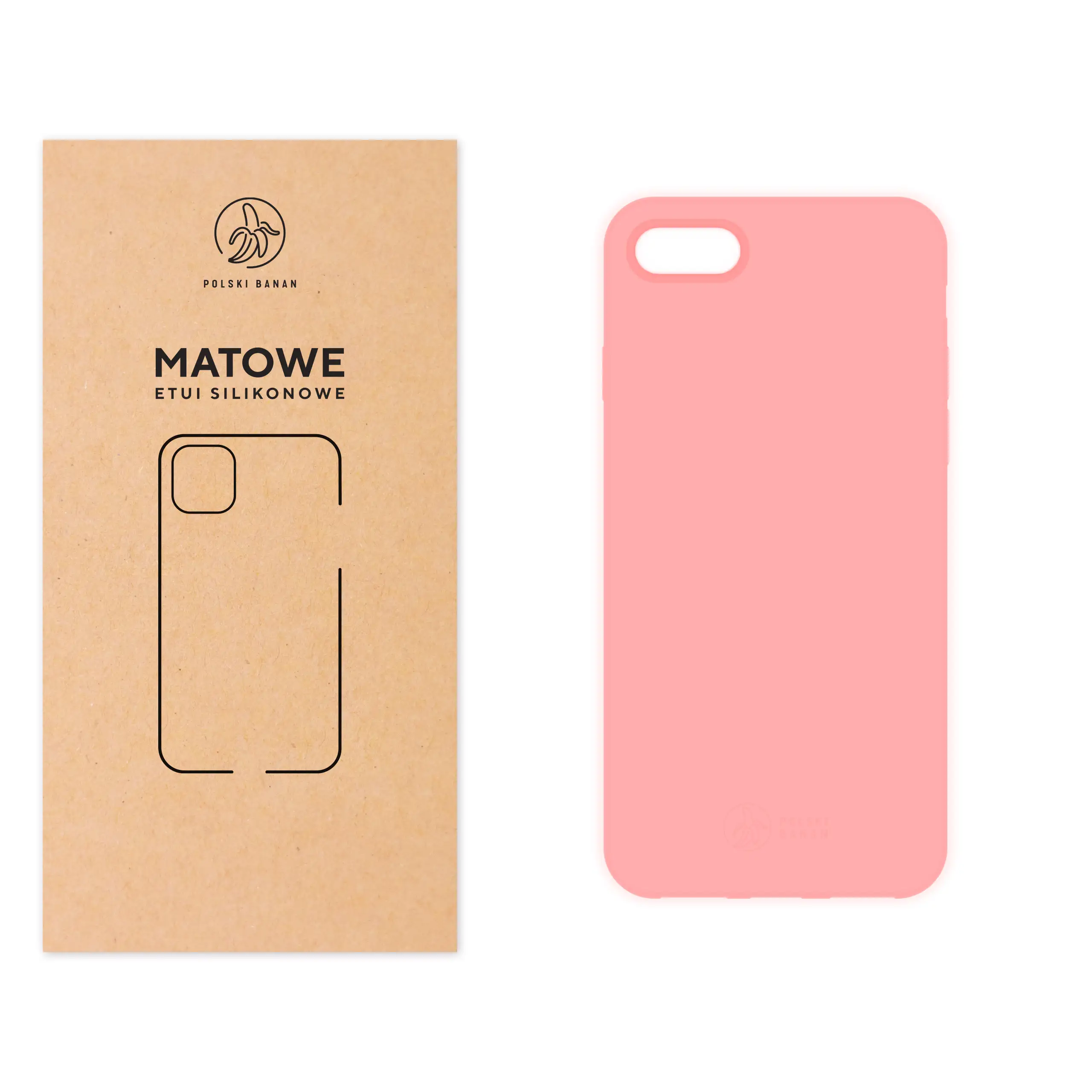 Etui silikonowe matowe różowe Polski Banan do Apple iPhone 7 / 8 / SE 2020 / SE 2022