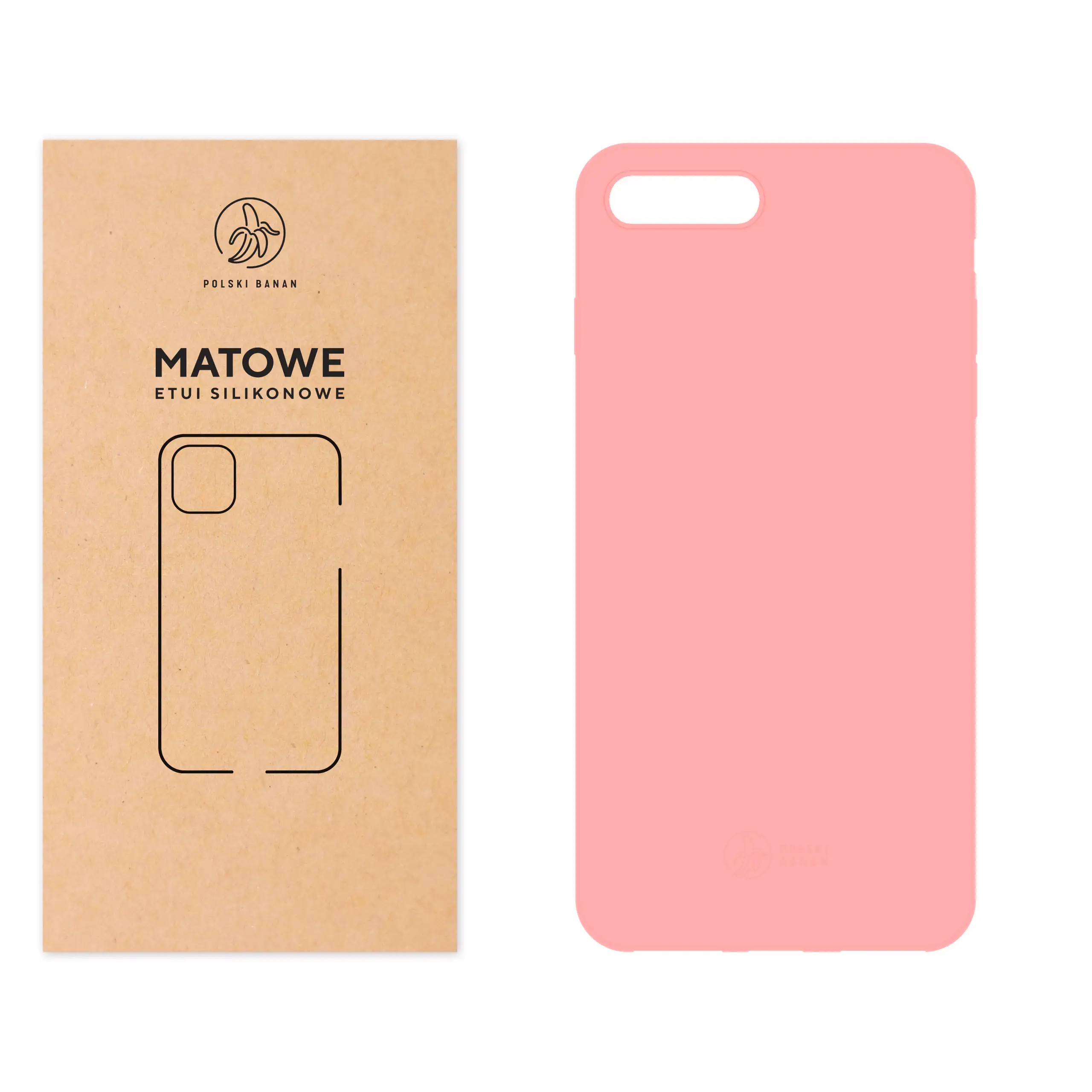 Etui silikonowe matowe różowe Polski Banan do Apple iPhone 7 PLUS / 8 PLUS