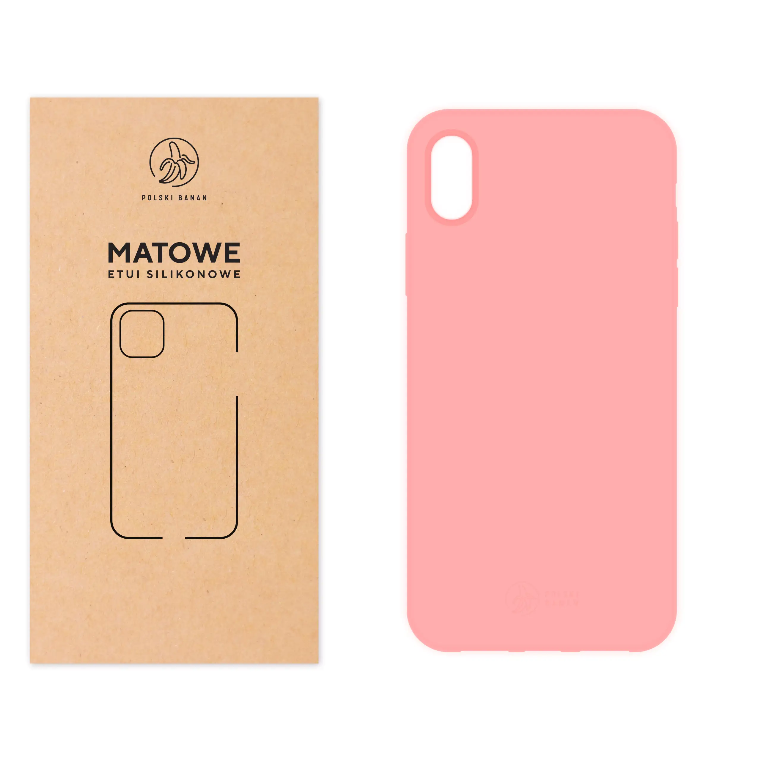 Etui silikonowe matowe różowe Polski Banan do Apple iPhone Xr