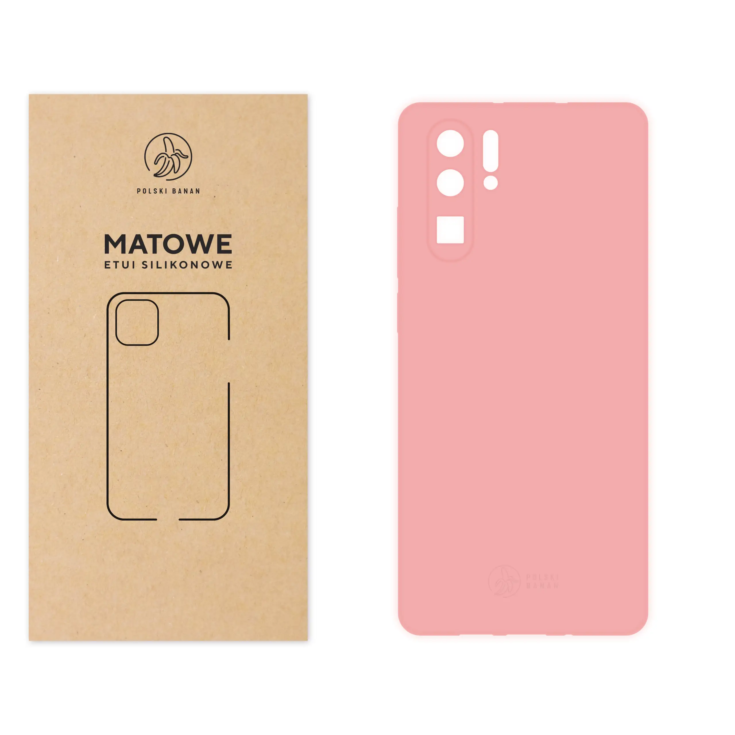 Etui silikonowe matowe różowe Polski Banan do Huawei P30 Pro