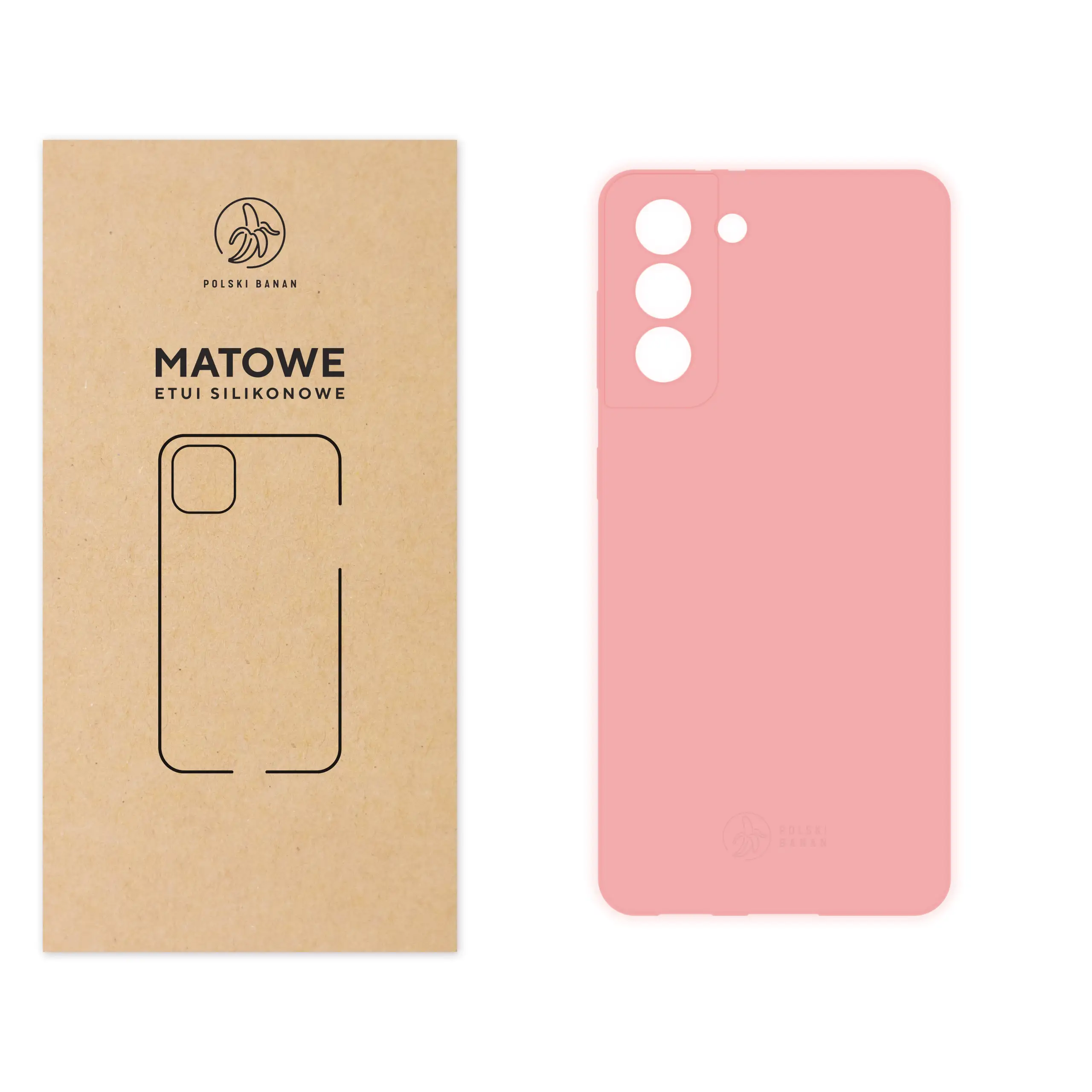 Etui silikonowe matowe różowe Polski Banan do Samsung Galaxy S21