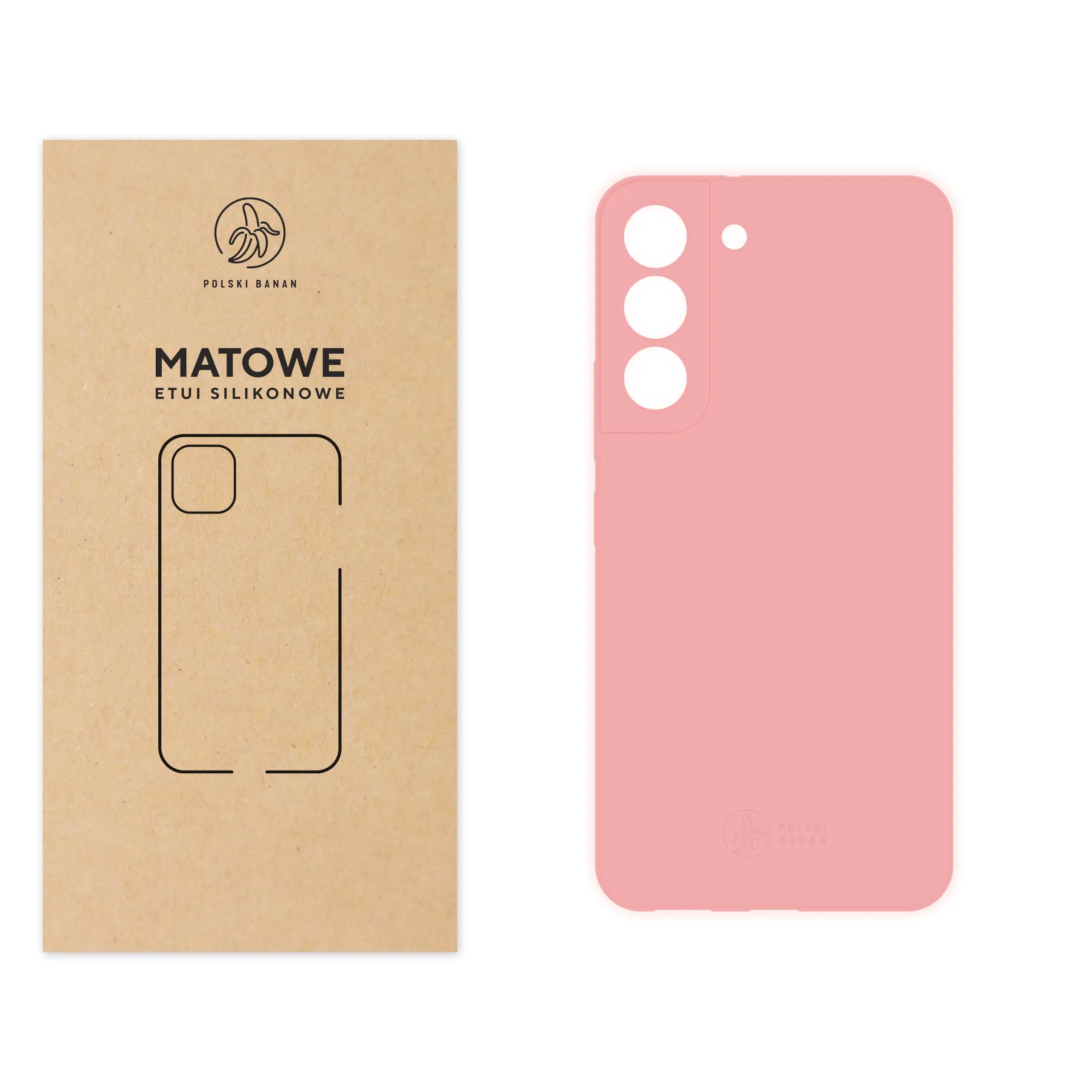 Etui silikonowe matowe różowe Polski Banan do Samsung Galaxy S22