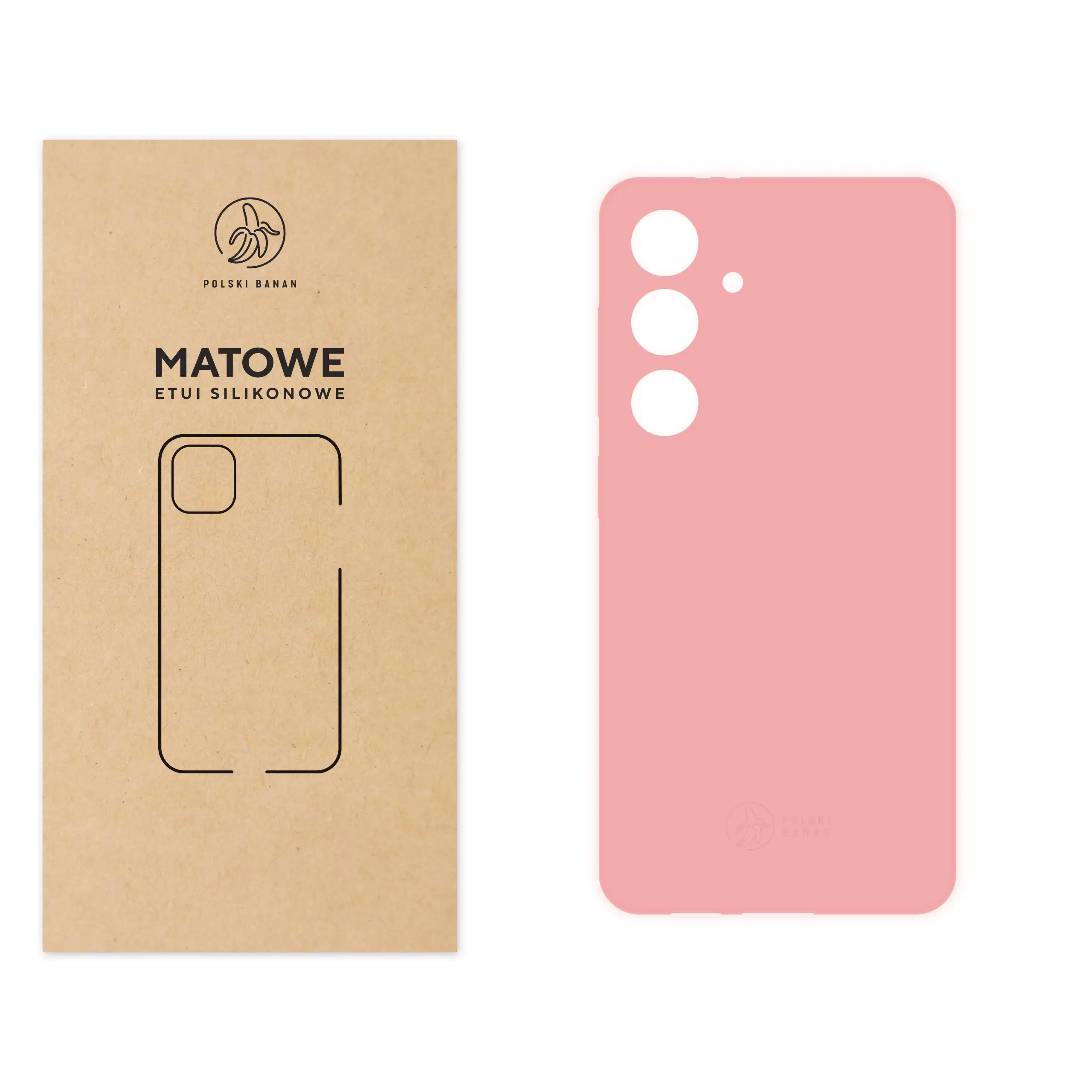 Etui silikonowe matowe różowe Polski Banan do Samsung Galaxy S24