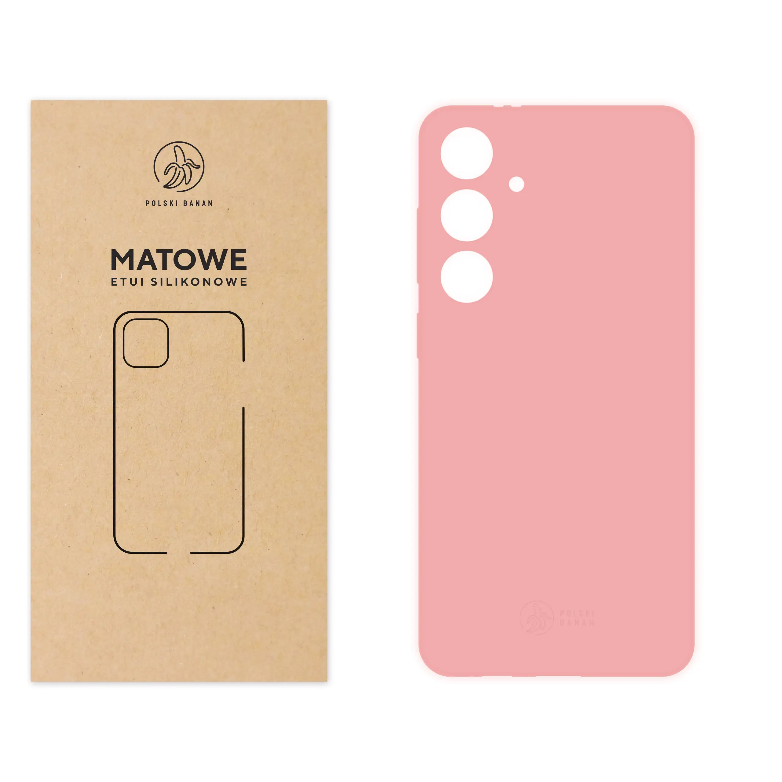 Etui silikonowe matowe różowe Polski Banan do Samsung Galaxy S24 Plus