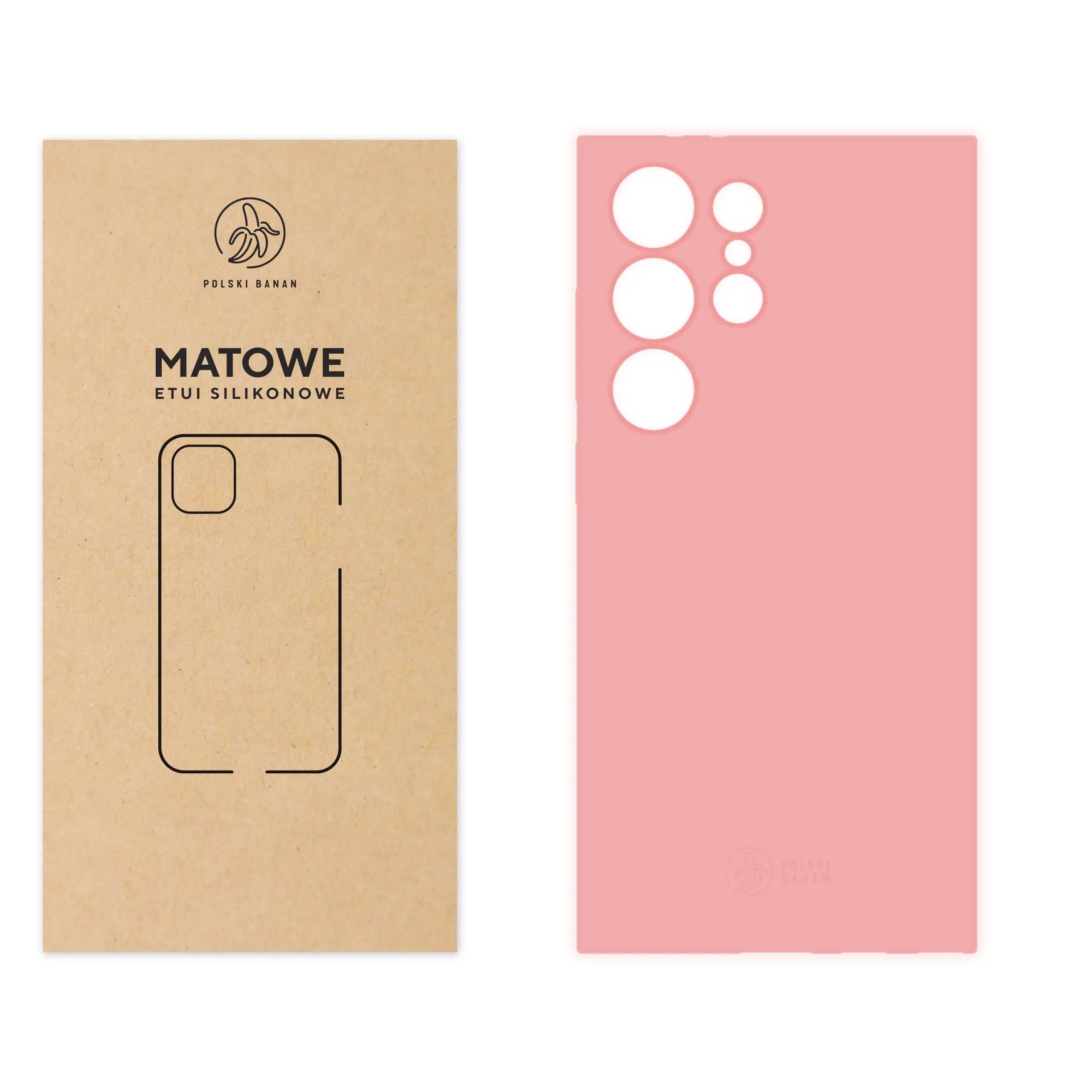 Etui silikonowe matowe różowe Polski Banan do Samsung Galaxy S24 Ultra