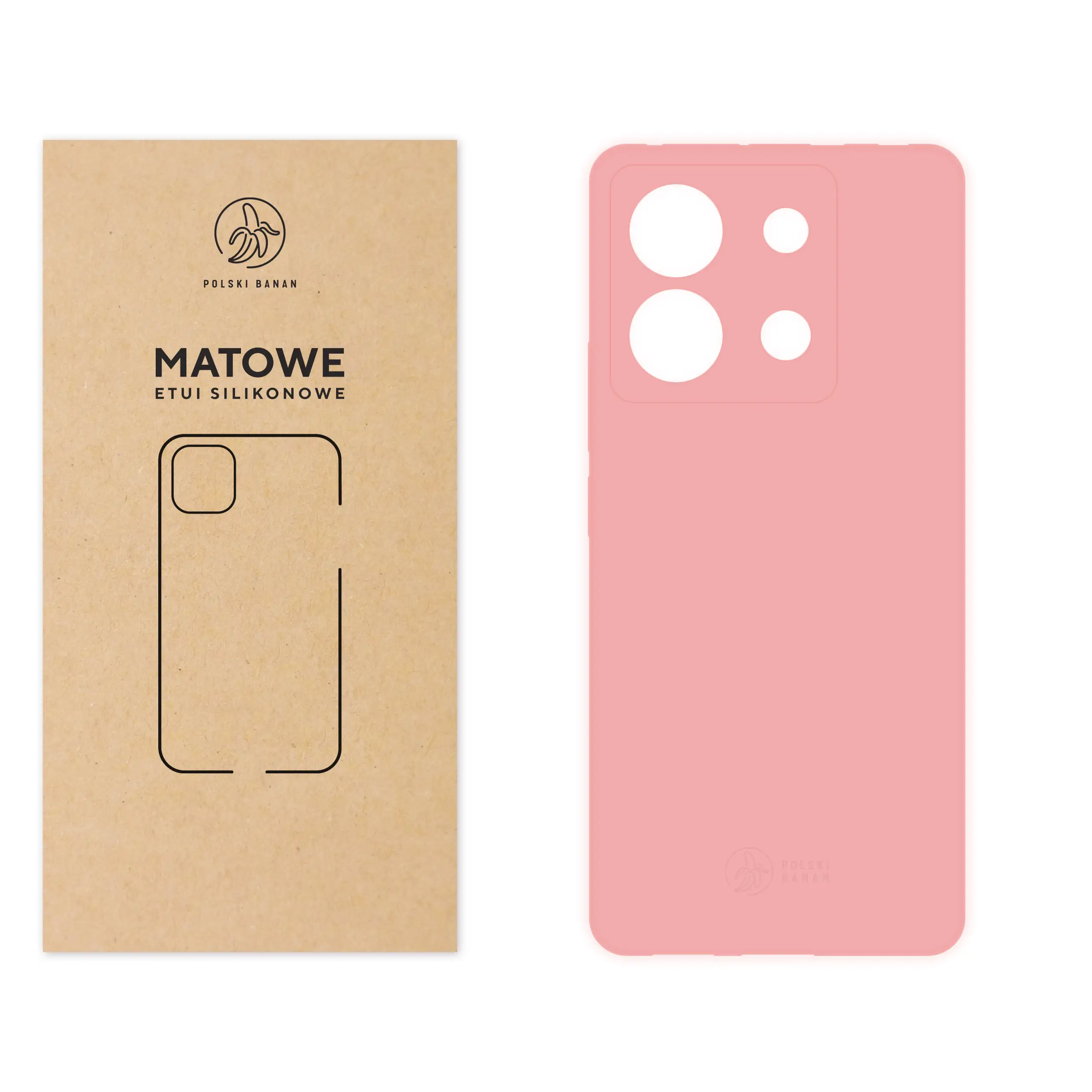 Etui silikonowe matowe różowe Polski Banan do Xiaomi Redmi Note 13 Pro 5G