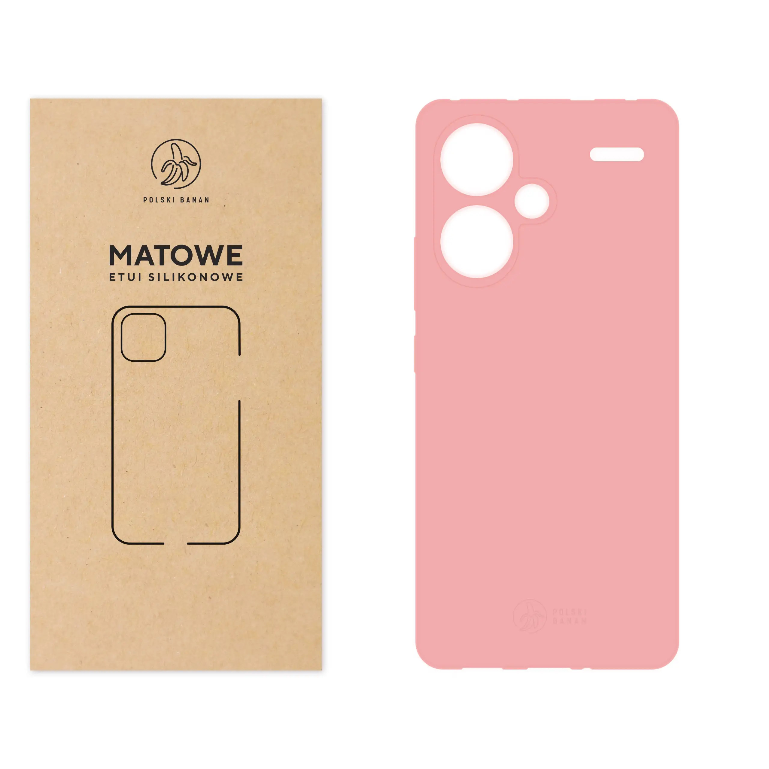 Etui silikonowe matowe różowe Polski Banan do Xiaomi Redmi Note 13 Pro Plus