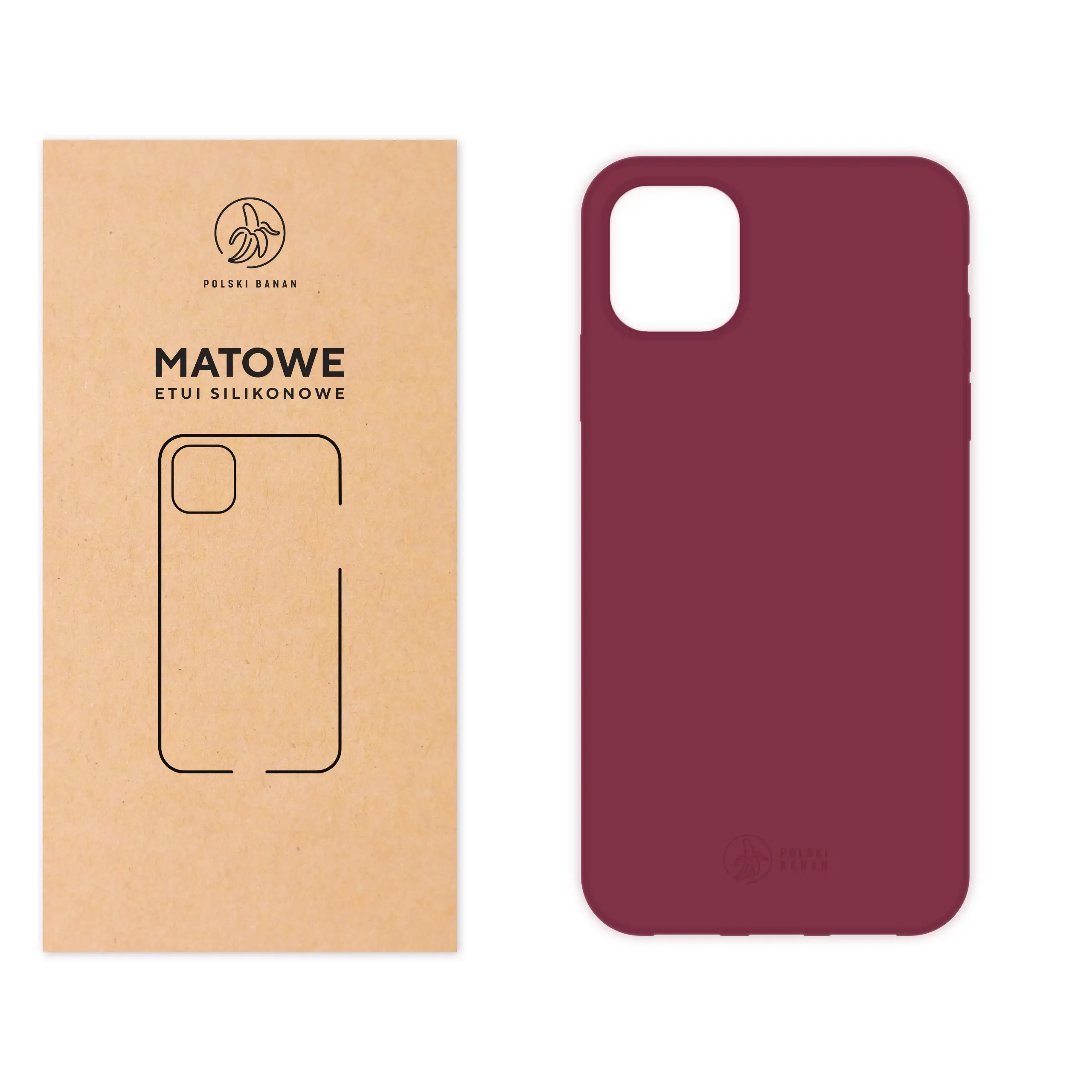 Etui silikonowe matowe wiśniowe Polski Banan do Apple iPhone 11