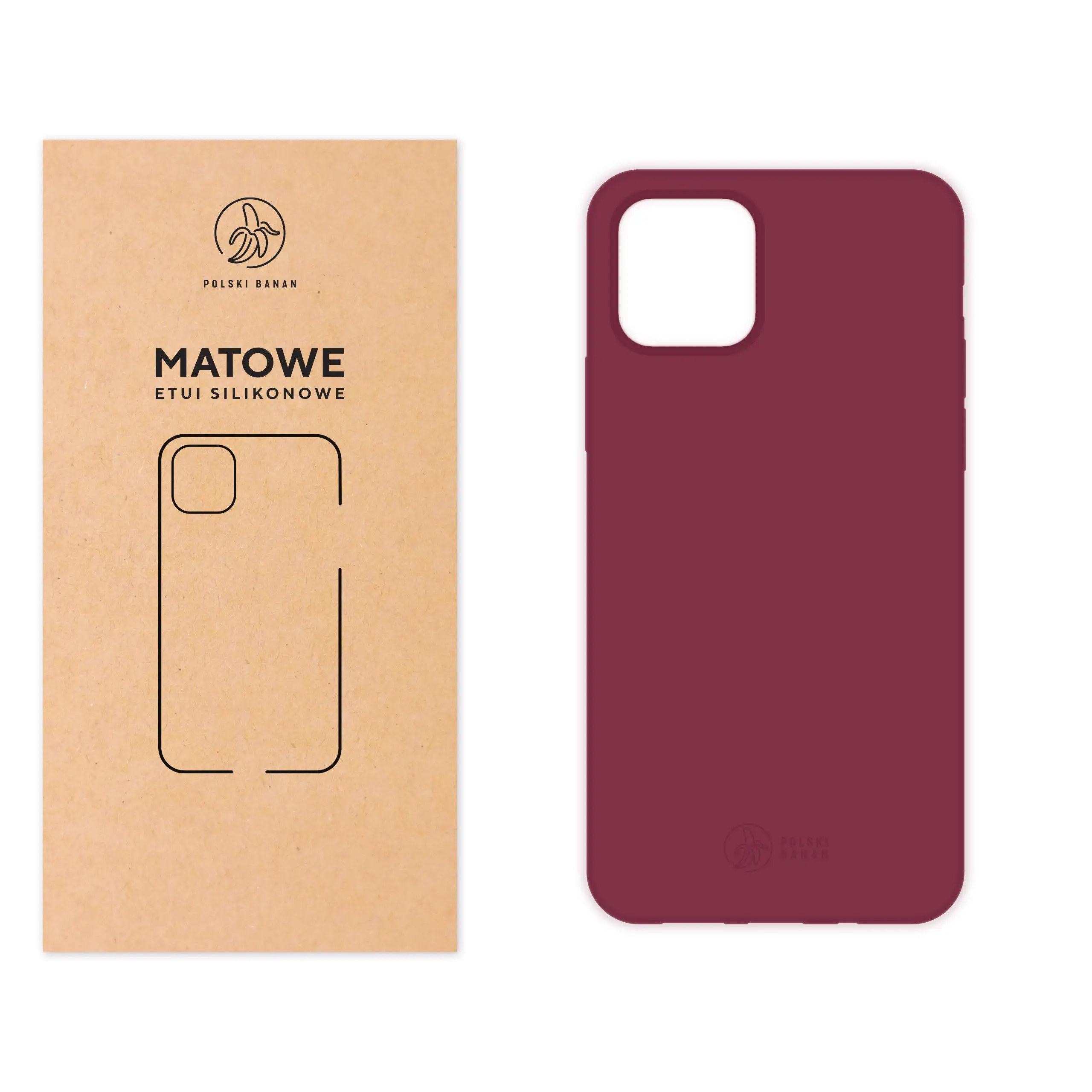 Etui silikonowe matowe wiśniowe Polski Banan do Apple iPhone 11 Pro