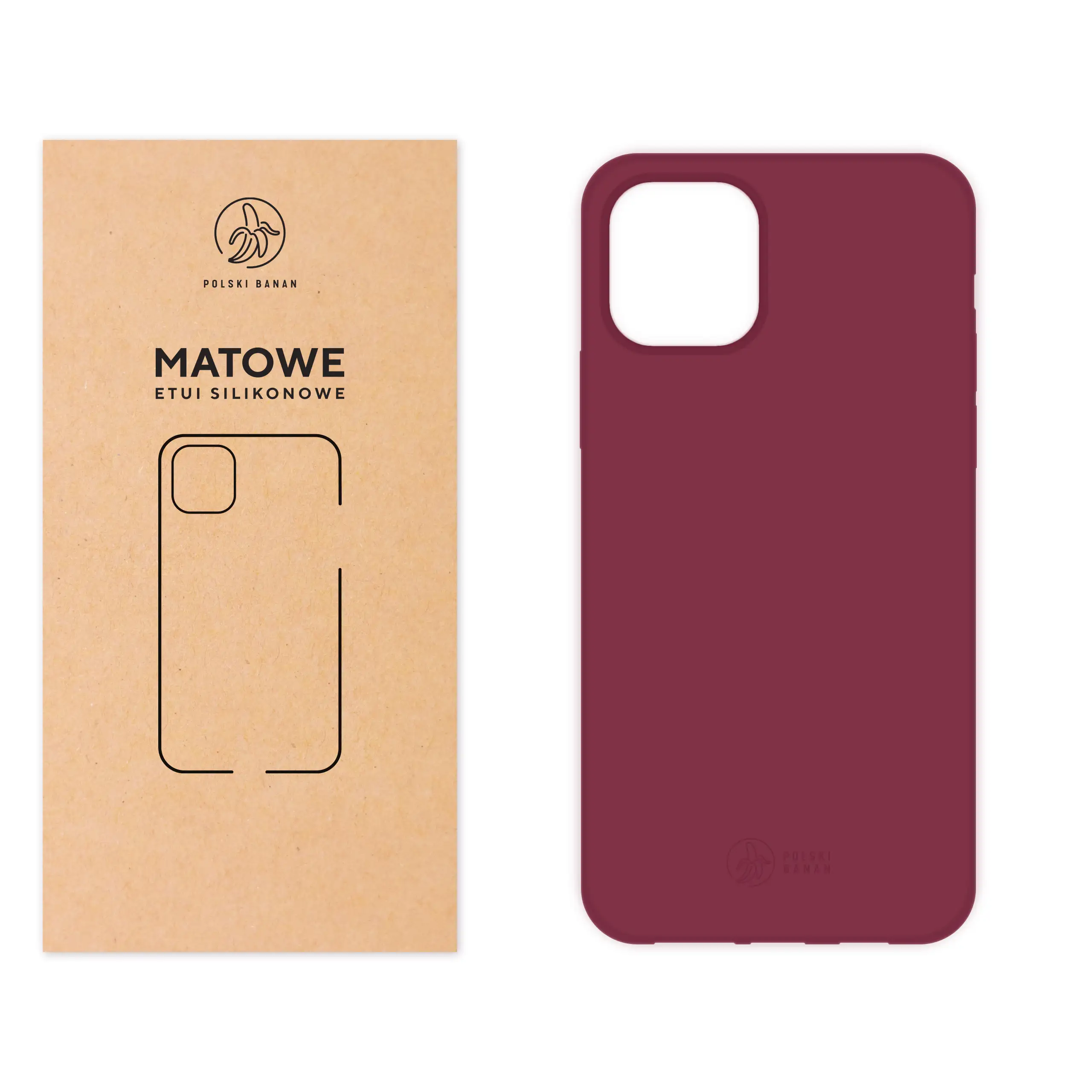 Etui silikonowe matowe wiśniowe Polski Banan do Apple iPhone 11 Pro Max