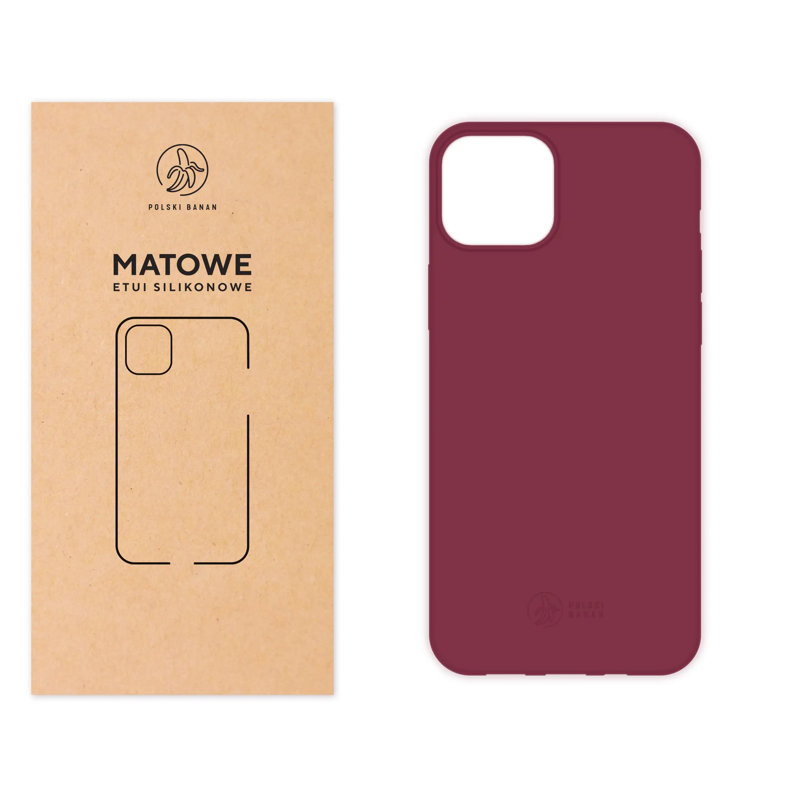 Etui silikonowe matowe wiśniowe Polski Banan do Apple iPhone 13