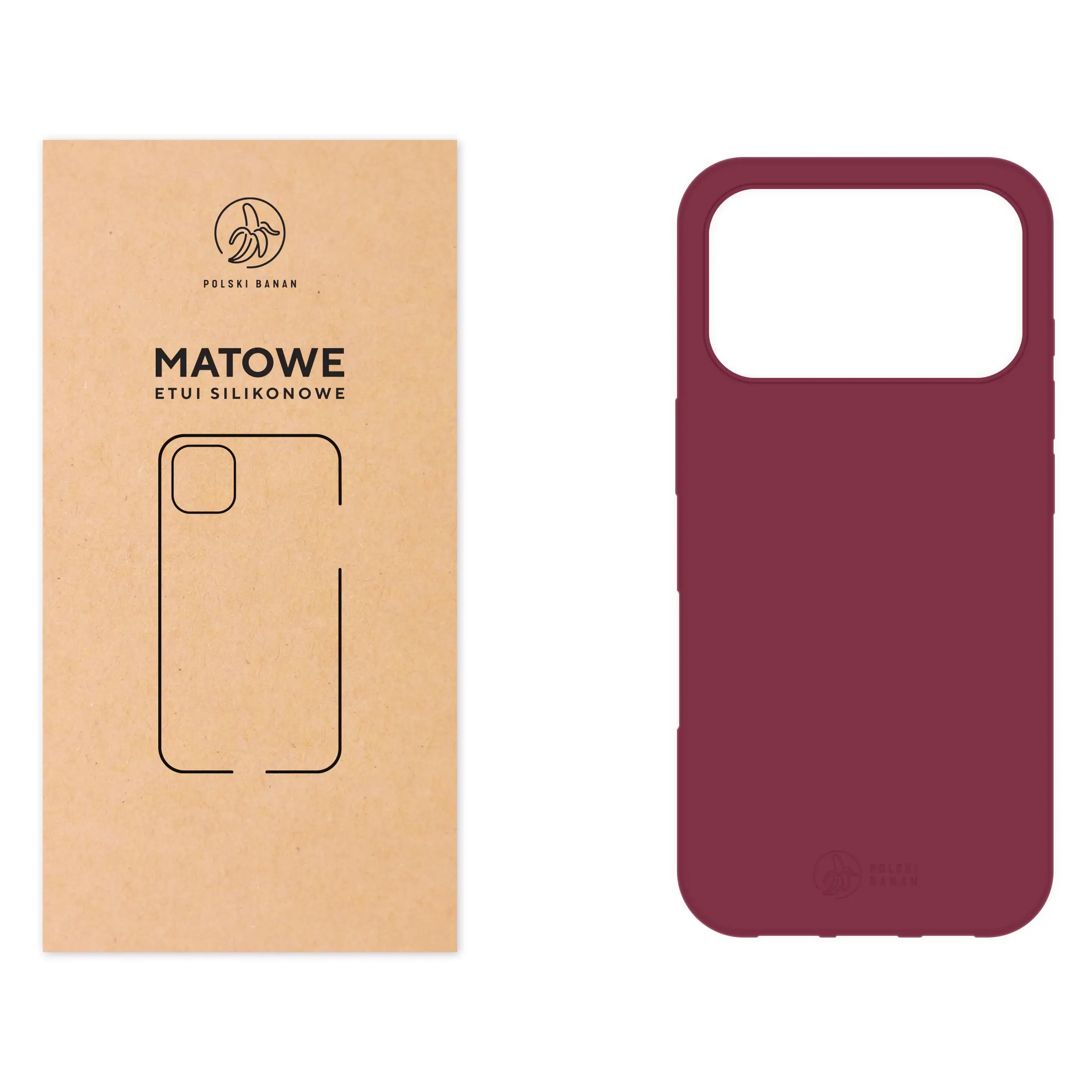 Etui silikonowe matowe wiśniowe Polski Banan do Apple iPhone 17 Pro