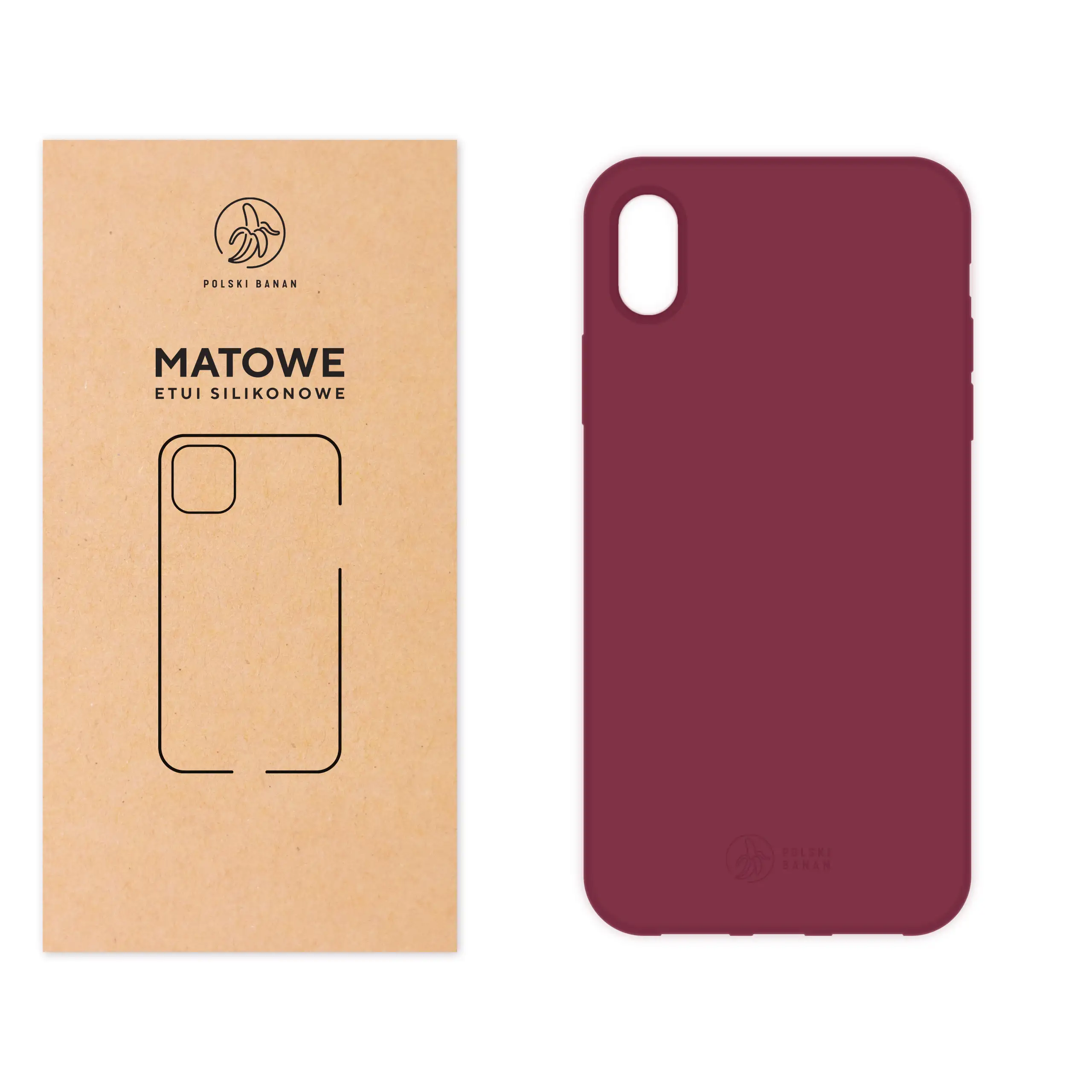 Etui silikonowe matowe wiśniowe Polski Banan do Apple iPhone Xr