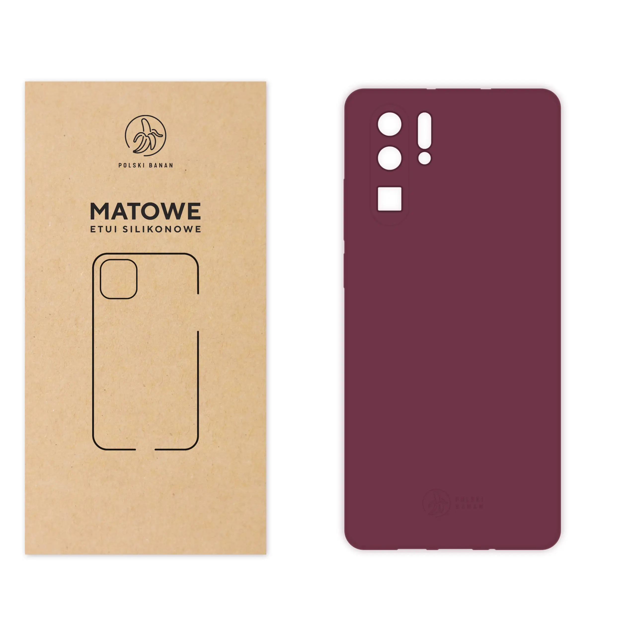 Etui silikonowe matowe wiśniowe Polski Banan do Huawei P30 Pro