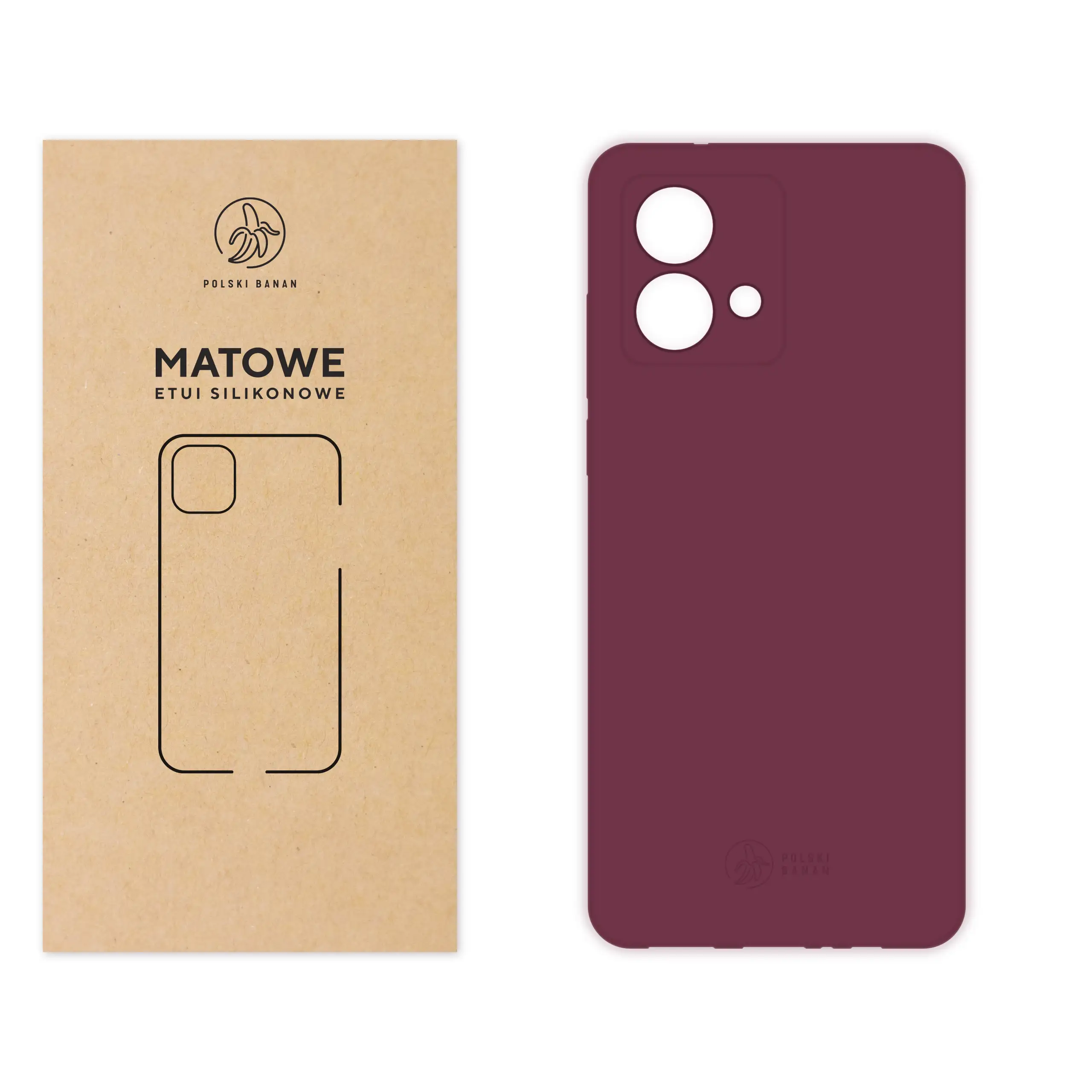 Etui silikonowe matowe wiśniowe Polski Banan do Motorola Moto G84 5G