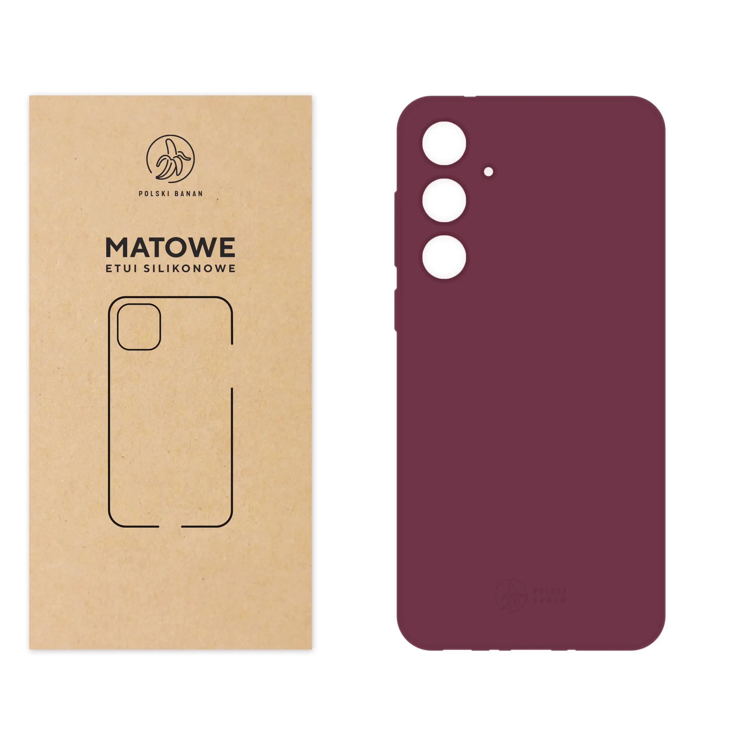 Etui silikonowe matowe wiśniowe Polski Banan do Samsung Galaxy A35 5G