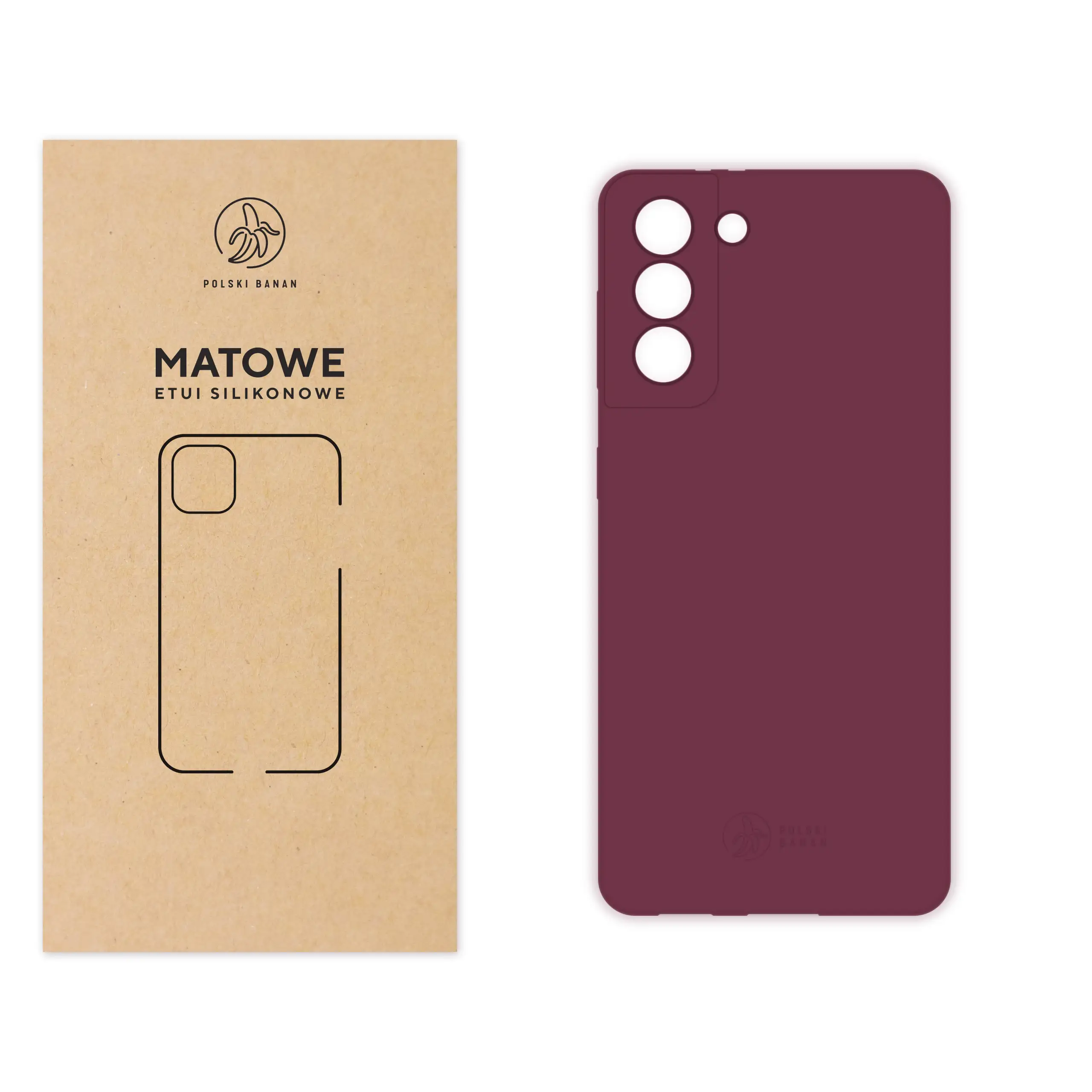Etui silikonowe matowe wiśniowe Polski Banan do Samsung Galaxy S21